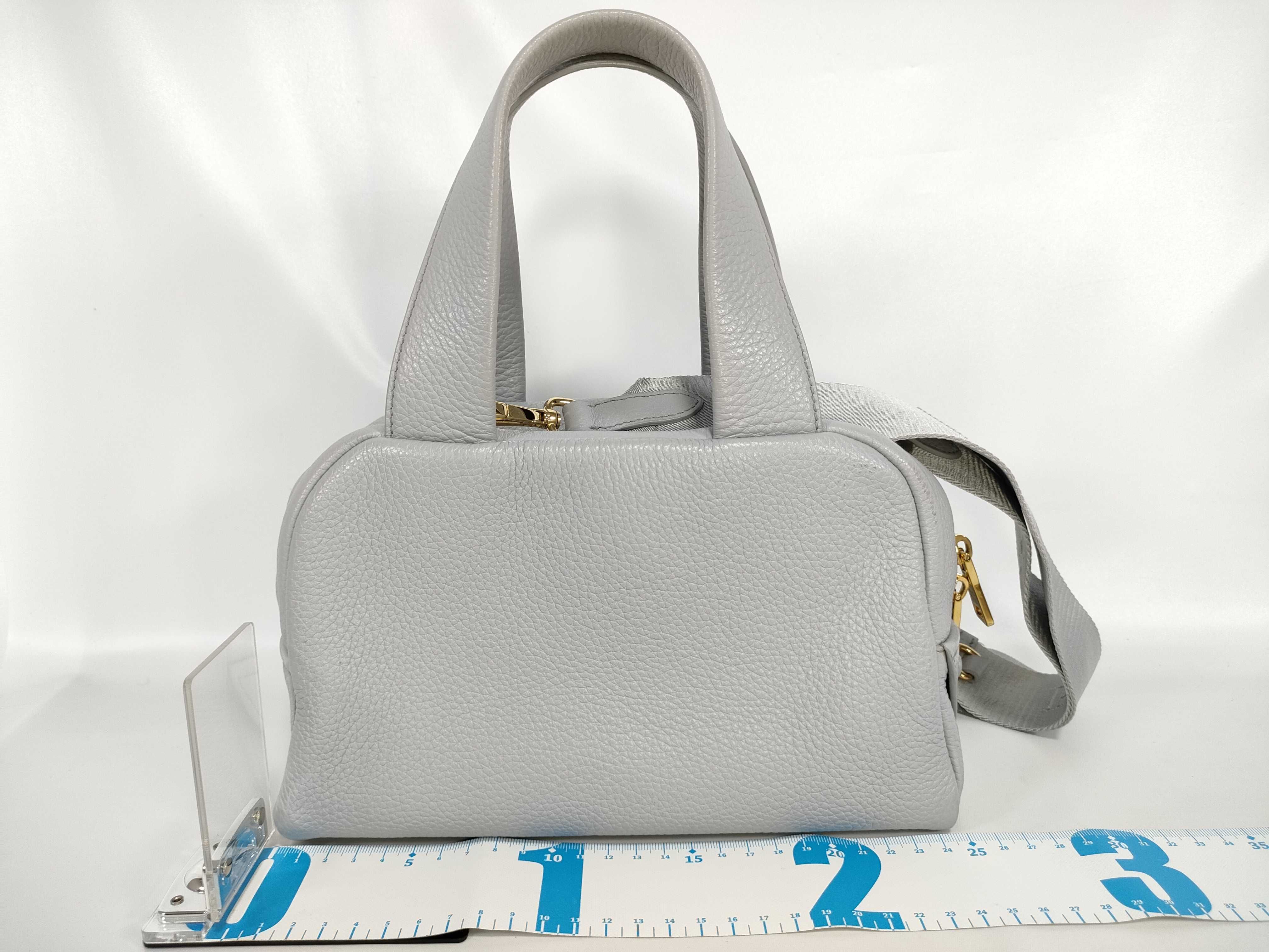 Punching Leather 2WAY Handbag Blue Gray Handbag — view 2