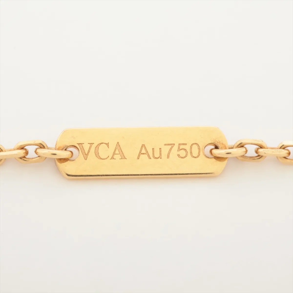 Vintage Alhambra Shell Necklace 750(YG) 5.3g JA539303 Shell deterioration — view 4