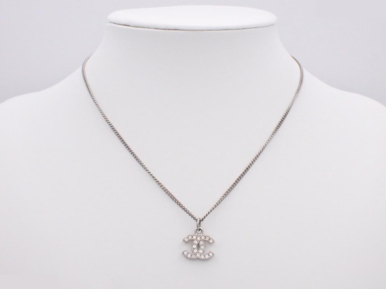 Necklace B10V Coco Mark Rhinestone Silver — view 3