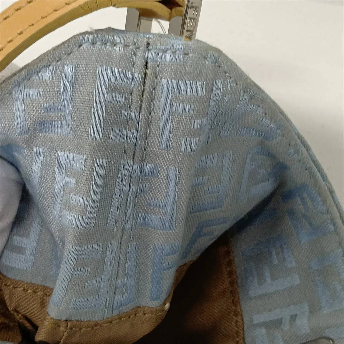 Zucchino 8BR068 Canvas x Leather Shoulder Bag, Blue — view 12