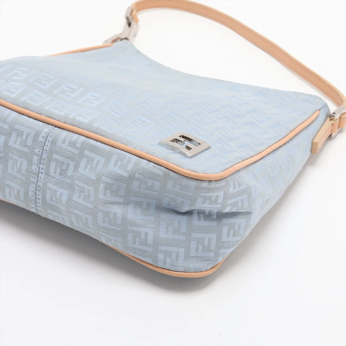 Zucchino 8BR068 Canvas x Leather Shoulder Bag, Blue — view 3