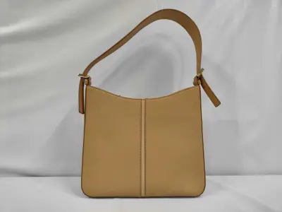Leather One-Shoulder Bag, Beige Shoulder Bag