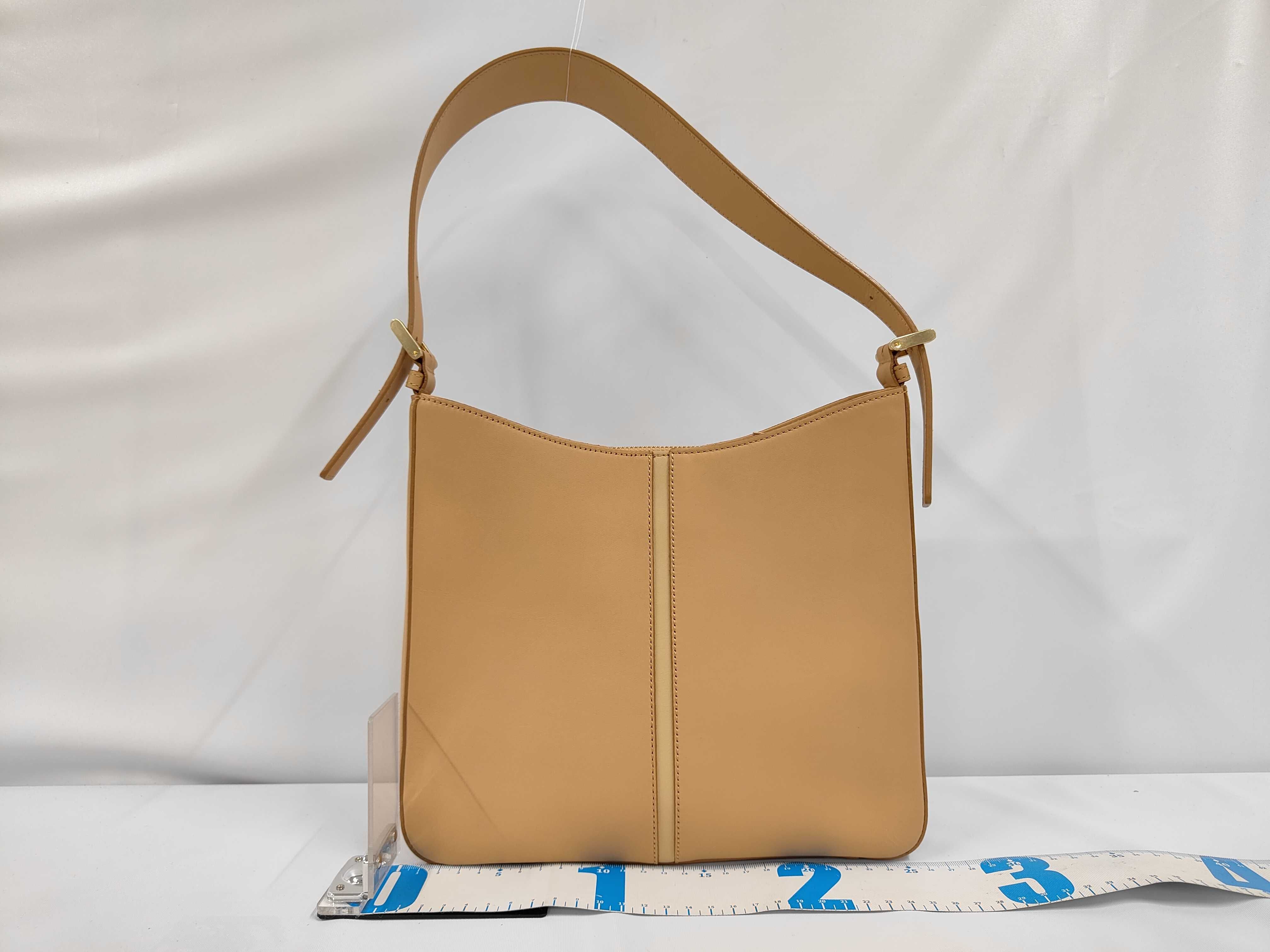 Leather One-Shoulder Bag, Beige Shoulder Bag — view 2