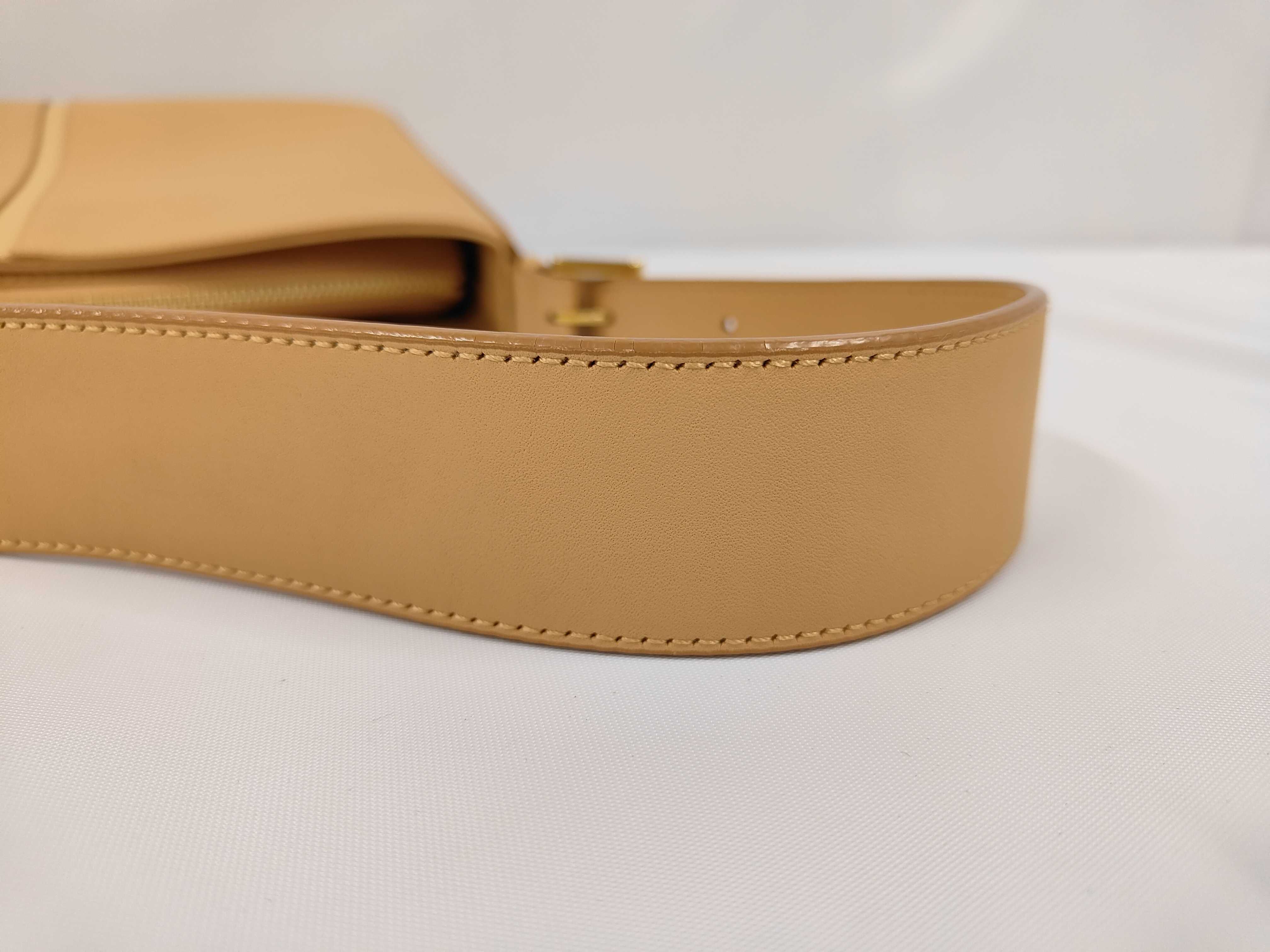 Leather One-Shoulder Bag, Beige Shoulder Bag — view 5