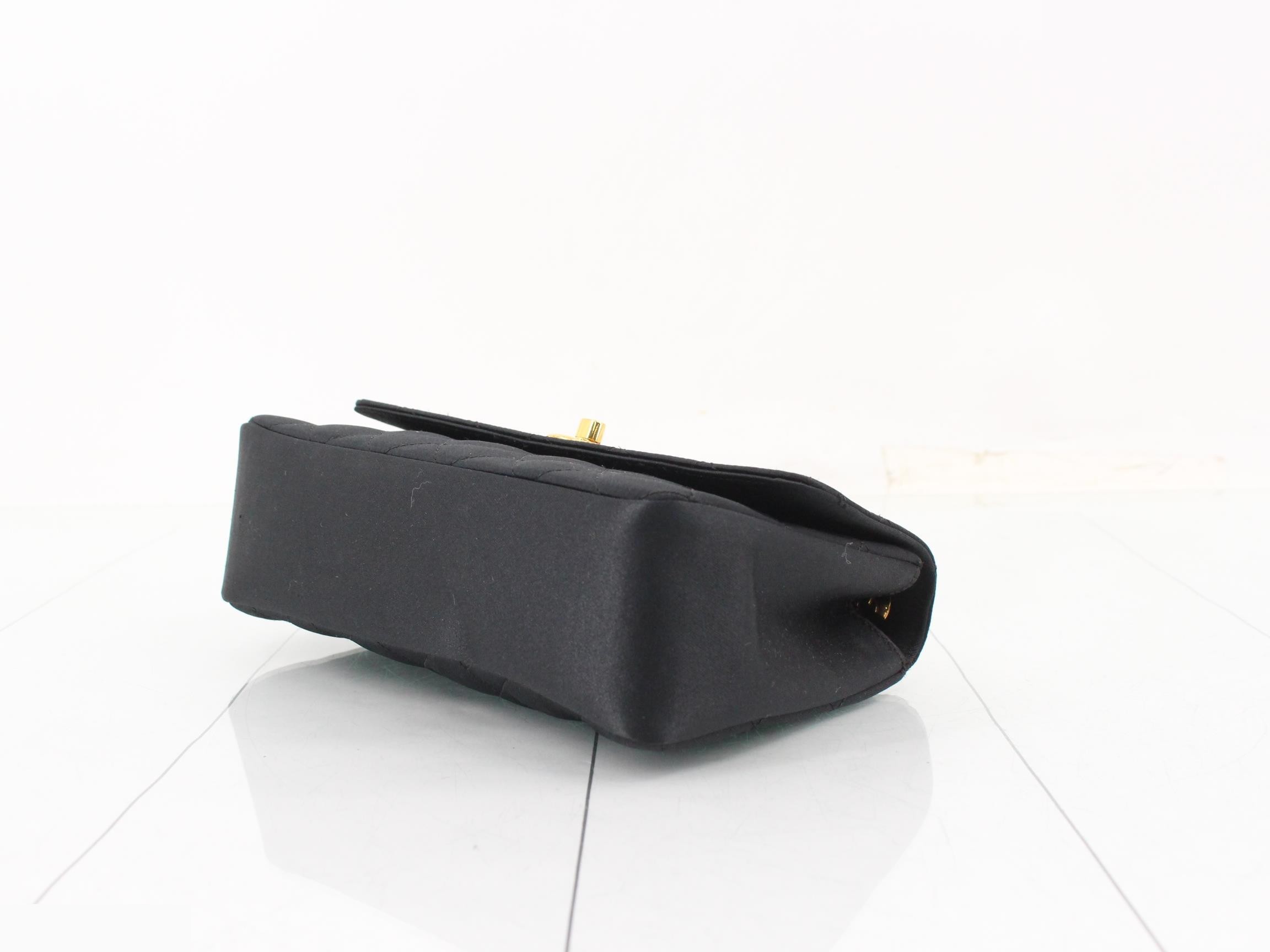 Mini Matelassé (Bag) - Shoulder Bag, Turnlock Closure, Satin, Black — view 6