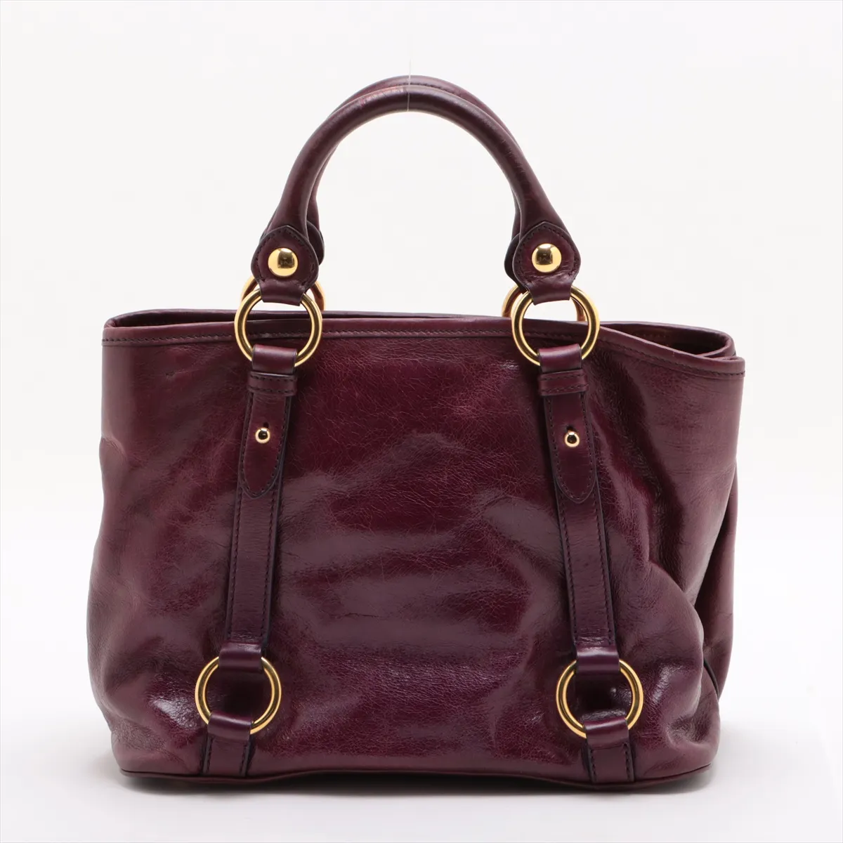 Leather 2WAY Handbag Purple — view 2