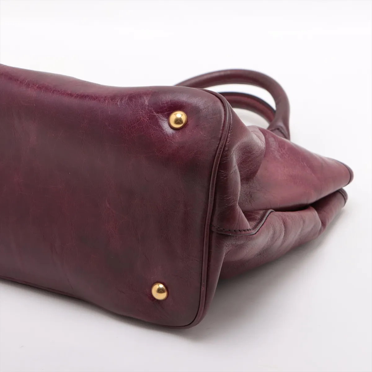 Leather 2WAY Handbag Purple — view 3