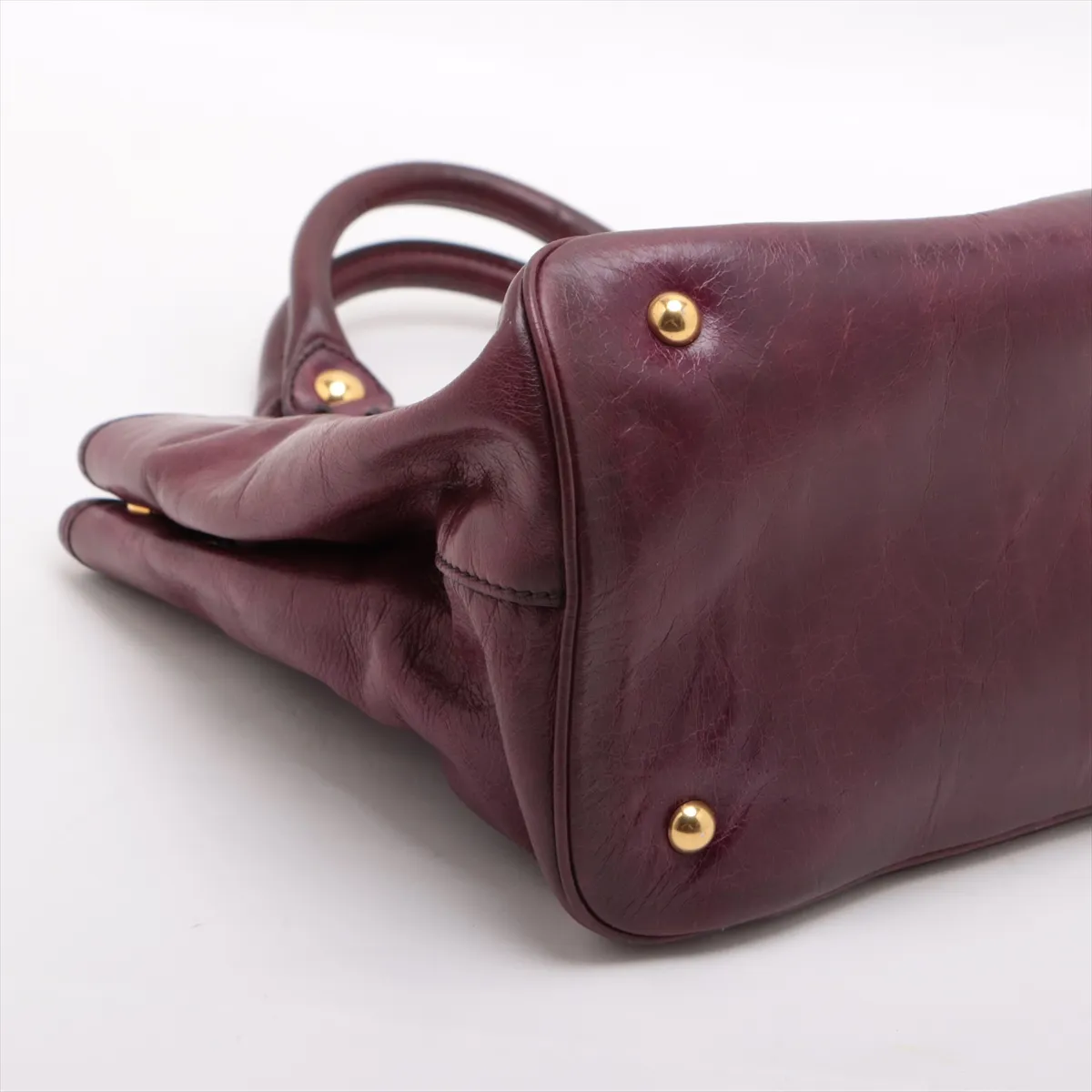Leather 2WAY Handbag Purple — view 4