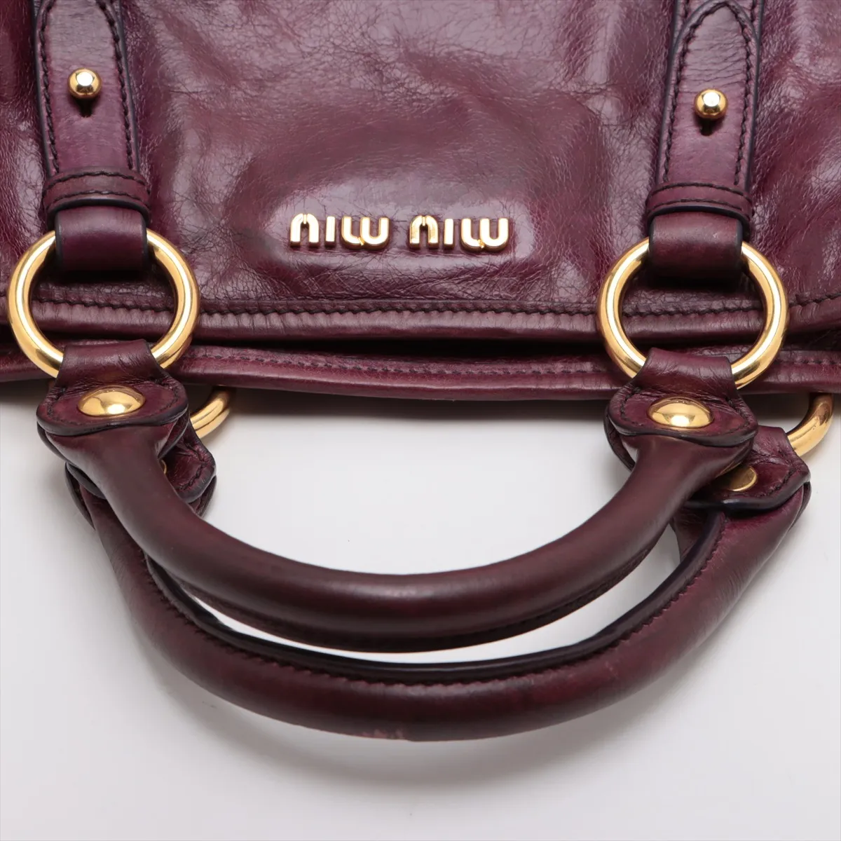 Leather 2WAY Handbag Purple — view 5