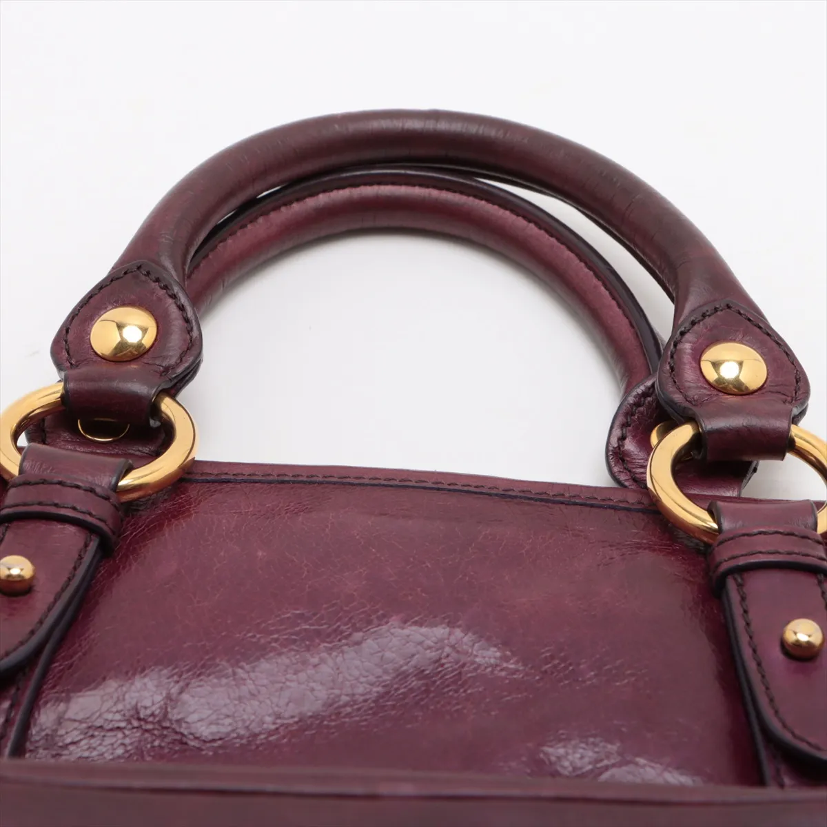 Leather 2WAY Handbag Purple — view 6