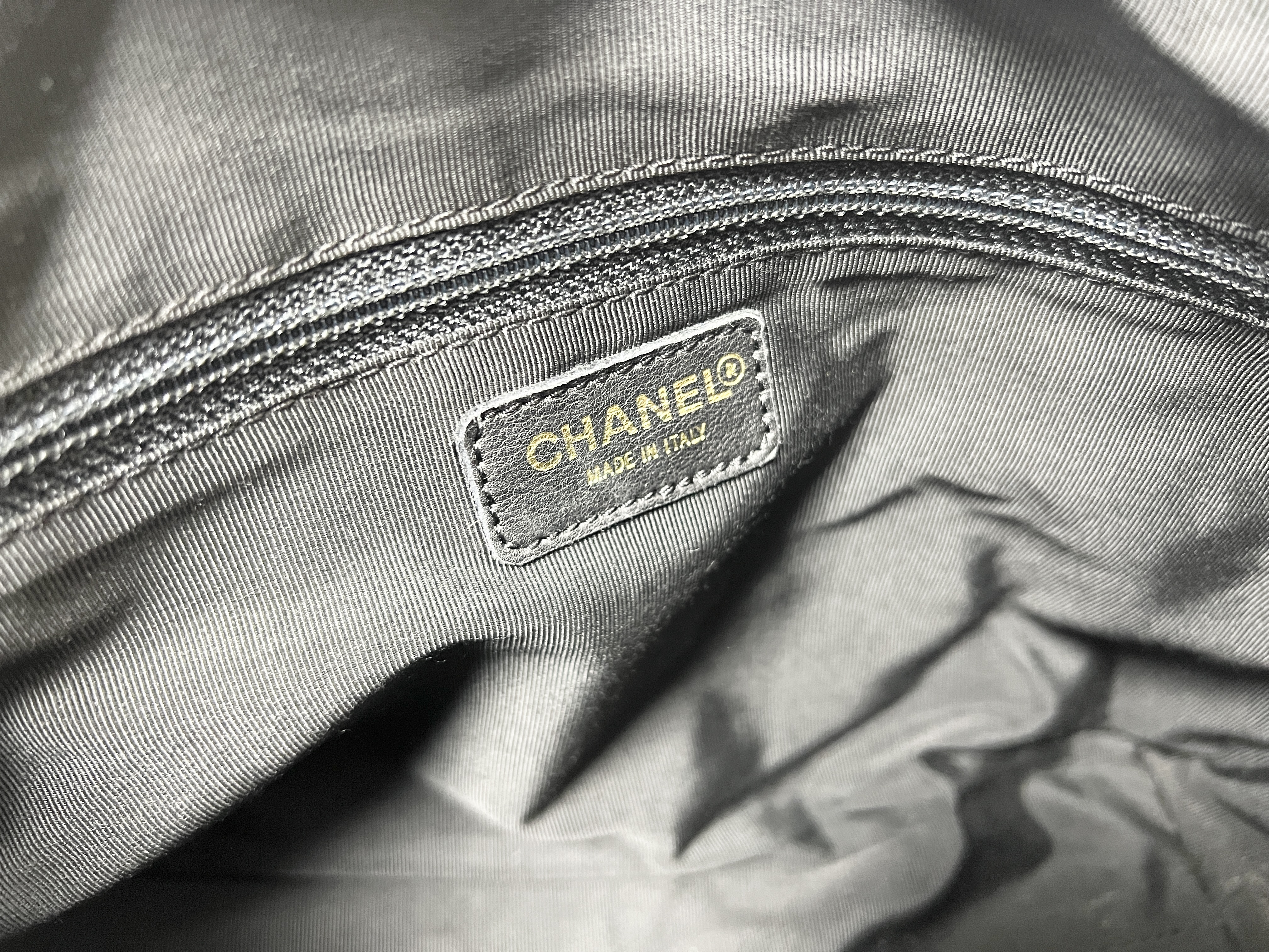 Chocolate Bar Coco Mark Logo Lambskin Leather Shoulder Bag (Serial Number 6) — view 7
