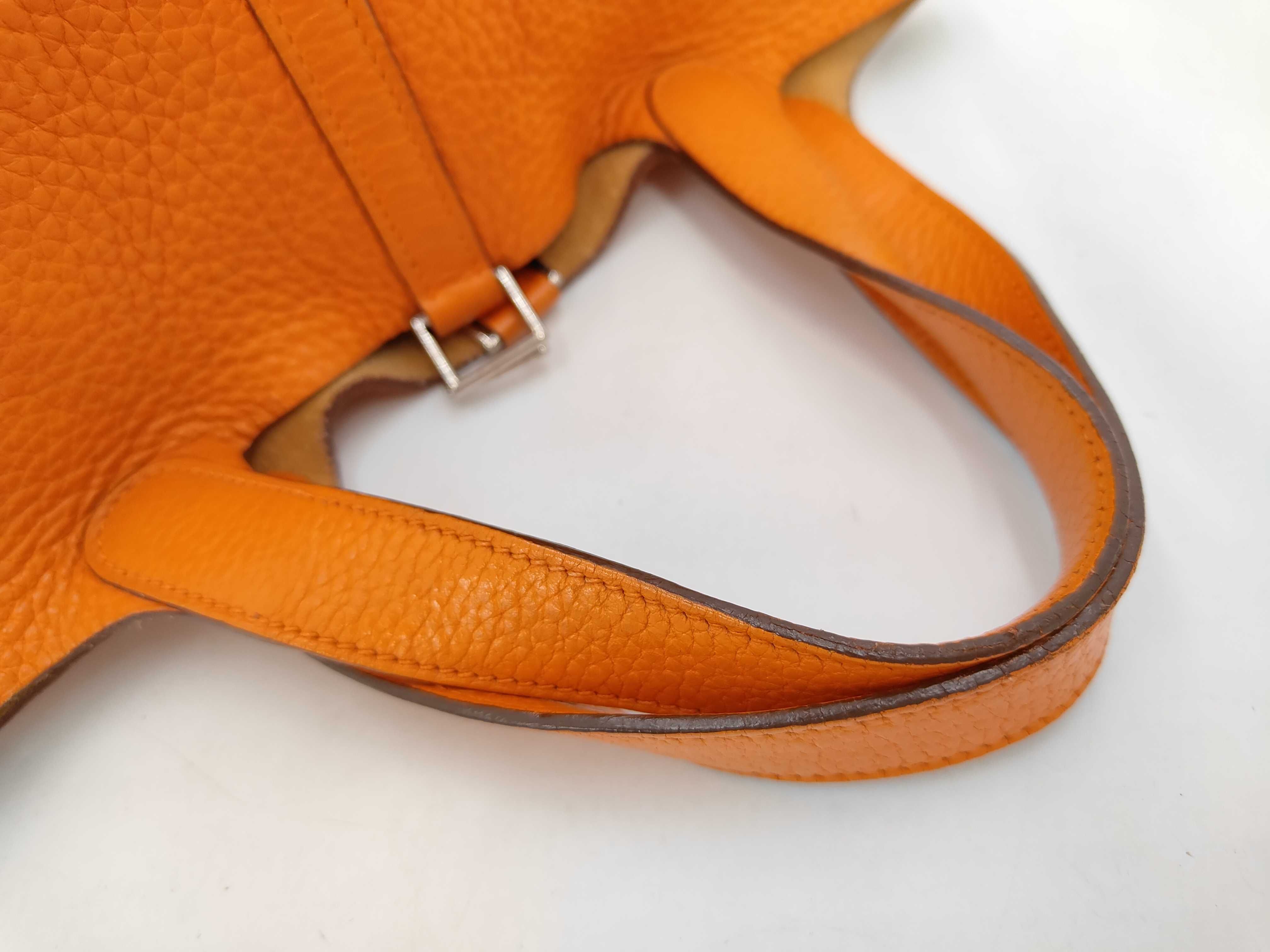 Picotin Lock PM Orange Stamped M Handbag — view 4