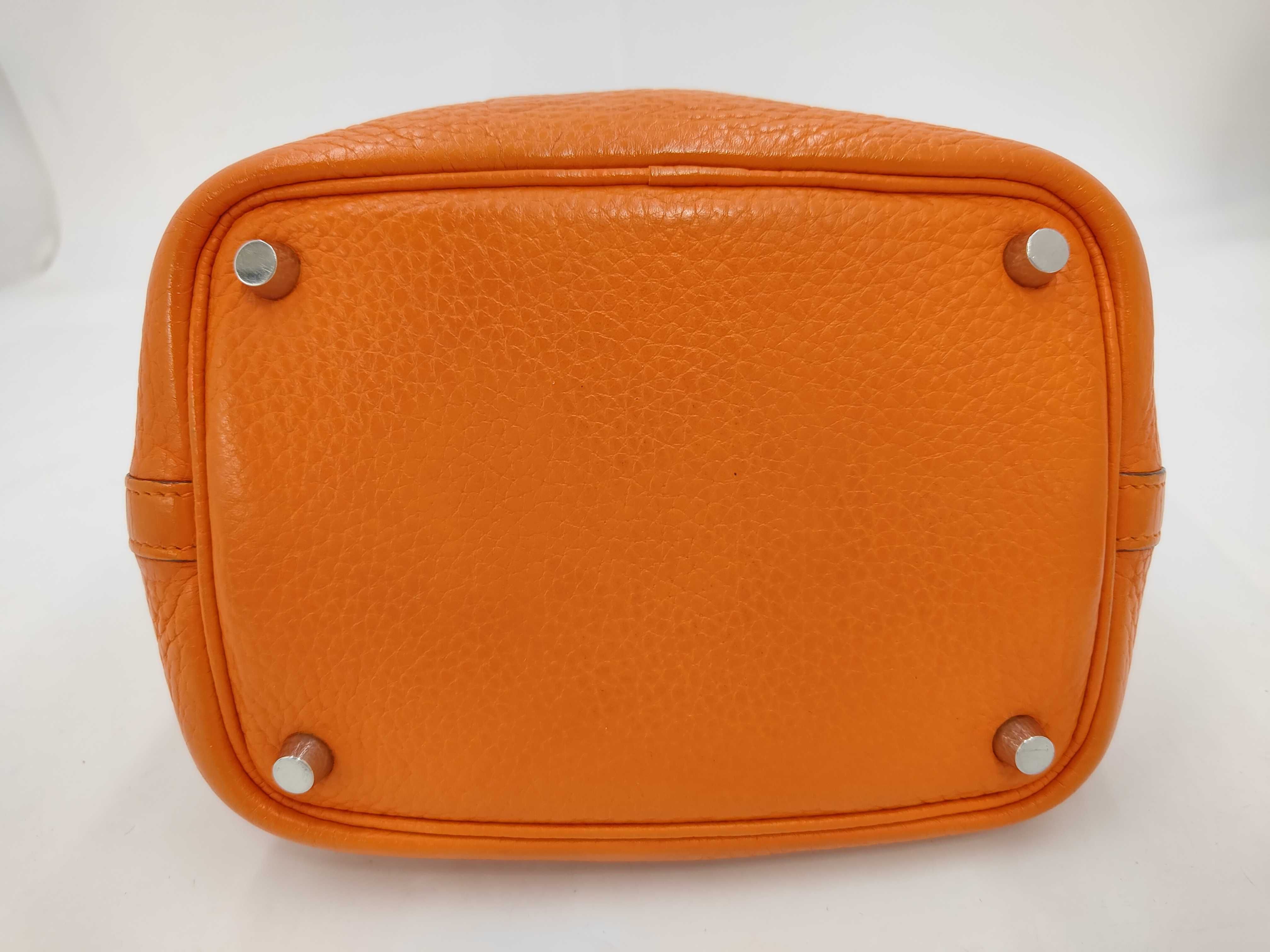 Picotin Lock PM Orange Stamped M Handbag — view 7