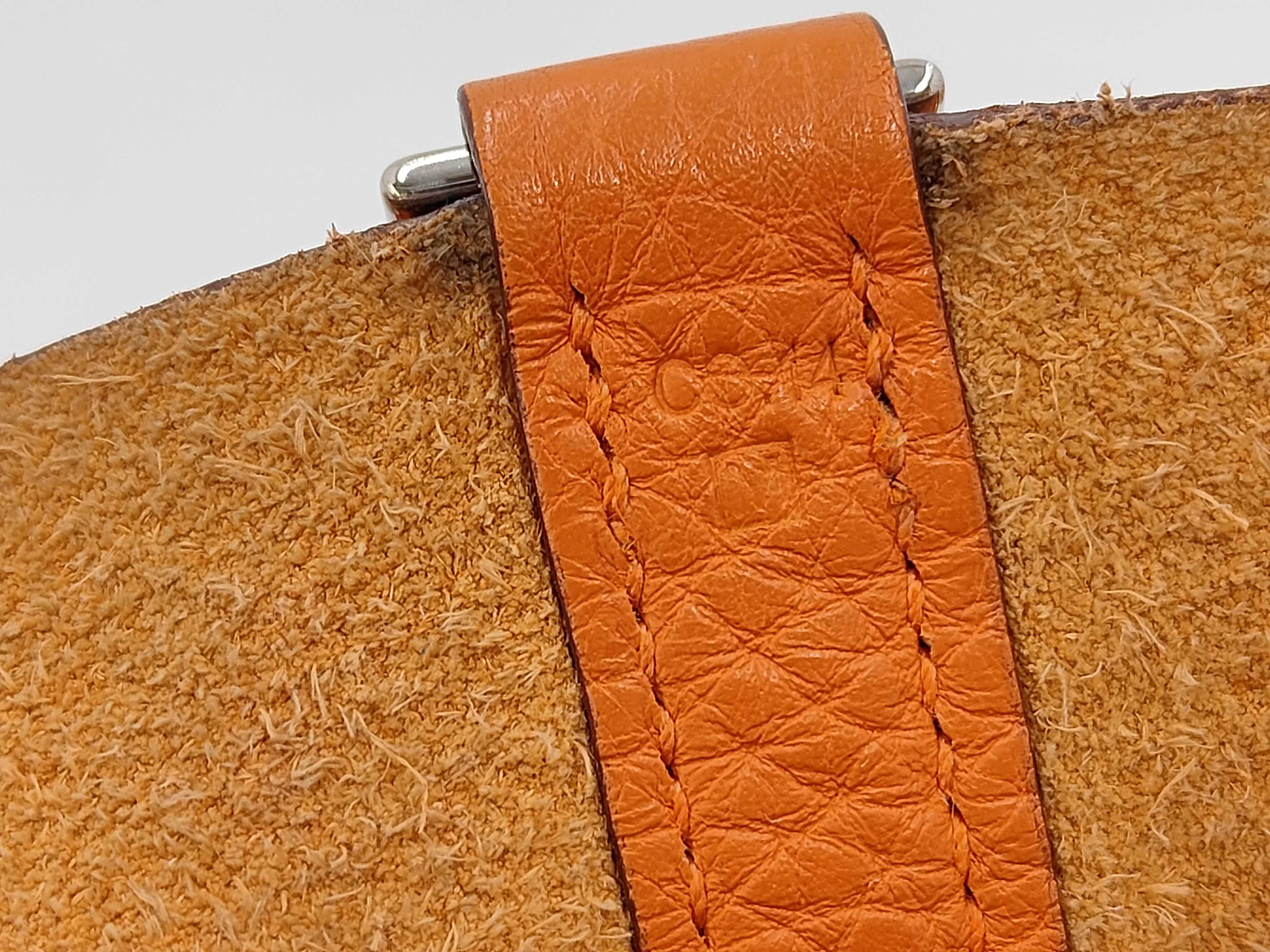 Picotin Lock PM Orange Stamped M Handbag — view 10