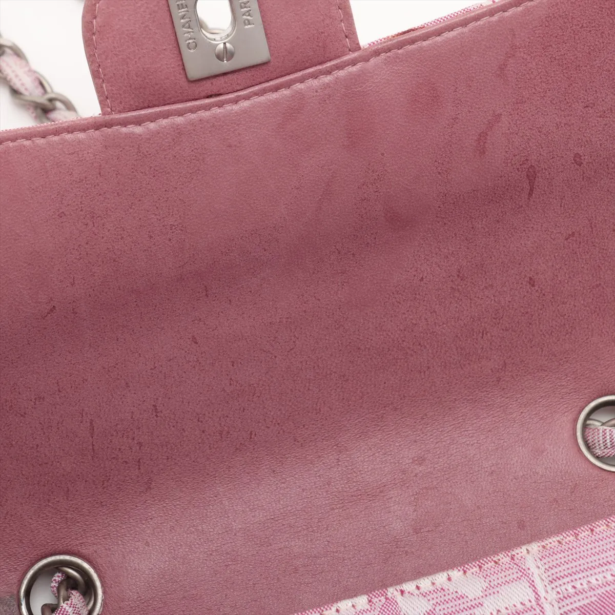 New Travel Line Nylon x Lambskin Single Flap Double Chain Bag Pink Matte Silver Hardware 6421008 No. 6 — view 14