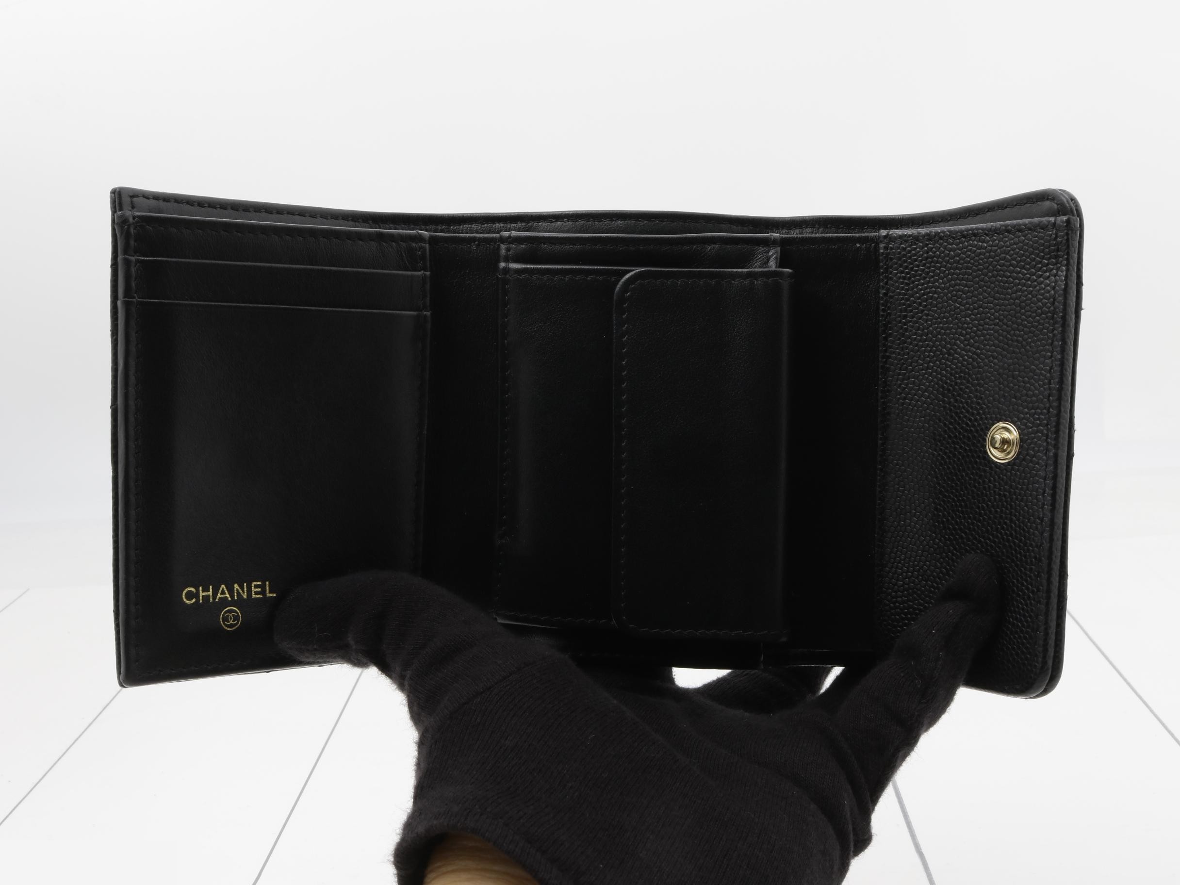 caviar leather folding wallet with Coco Mark sticker. — view 4