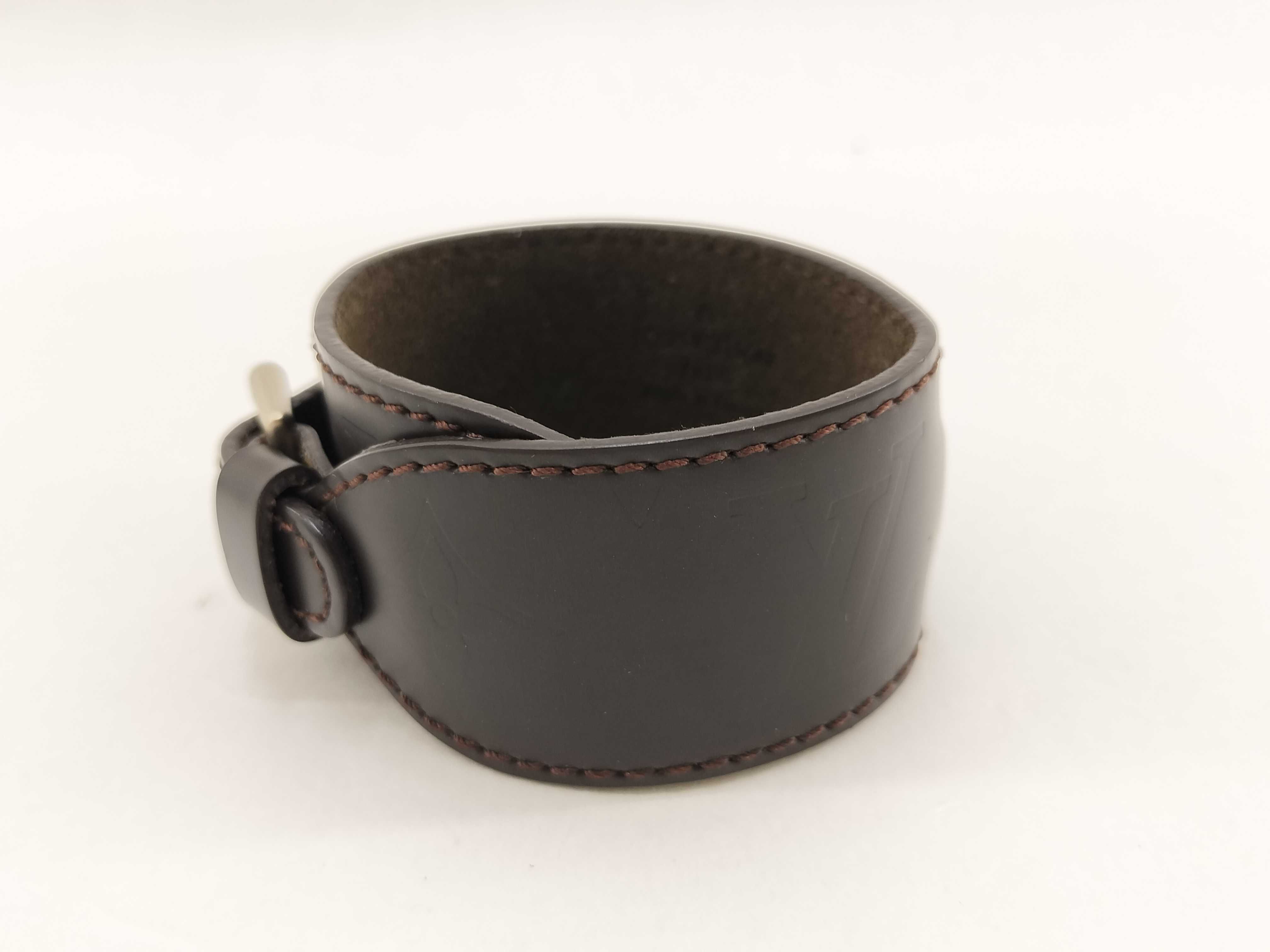 Leather Bracelet Bangle Glacé Brasslet Force Bracelet Bangle — view 3