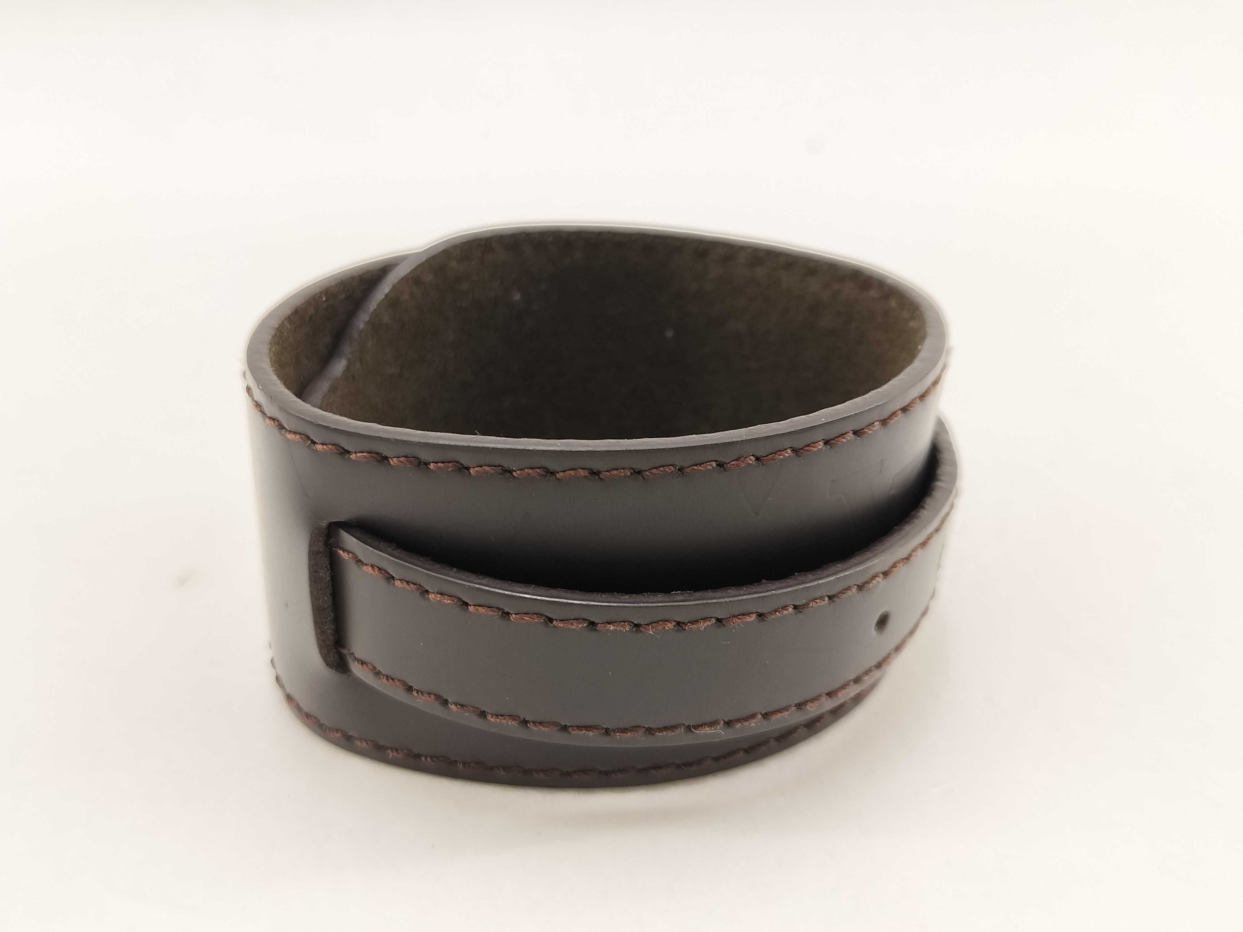 Leather Bracelet Bangle Glacé Brasslet Force Bracelet Bangle — view 4