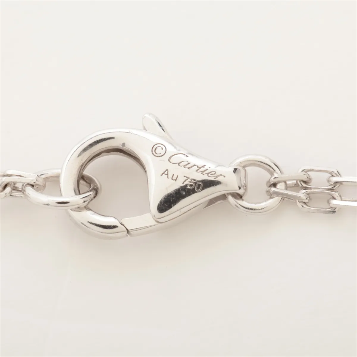 Love Circle 2P Diamond Necklace 750 (WG) 6.6g THM505 (Dents, — view 4