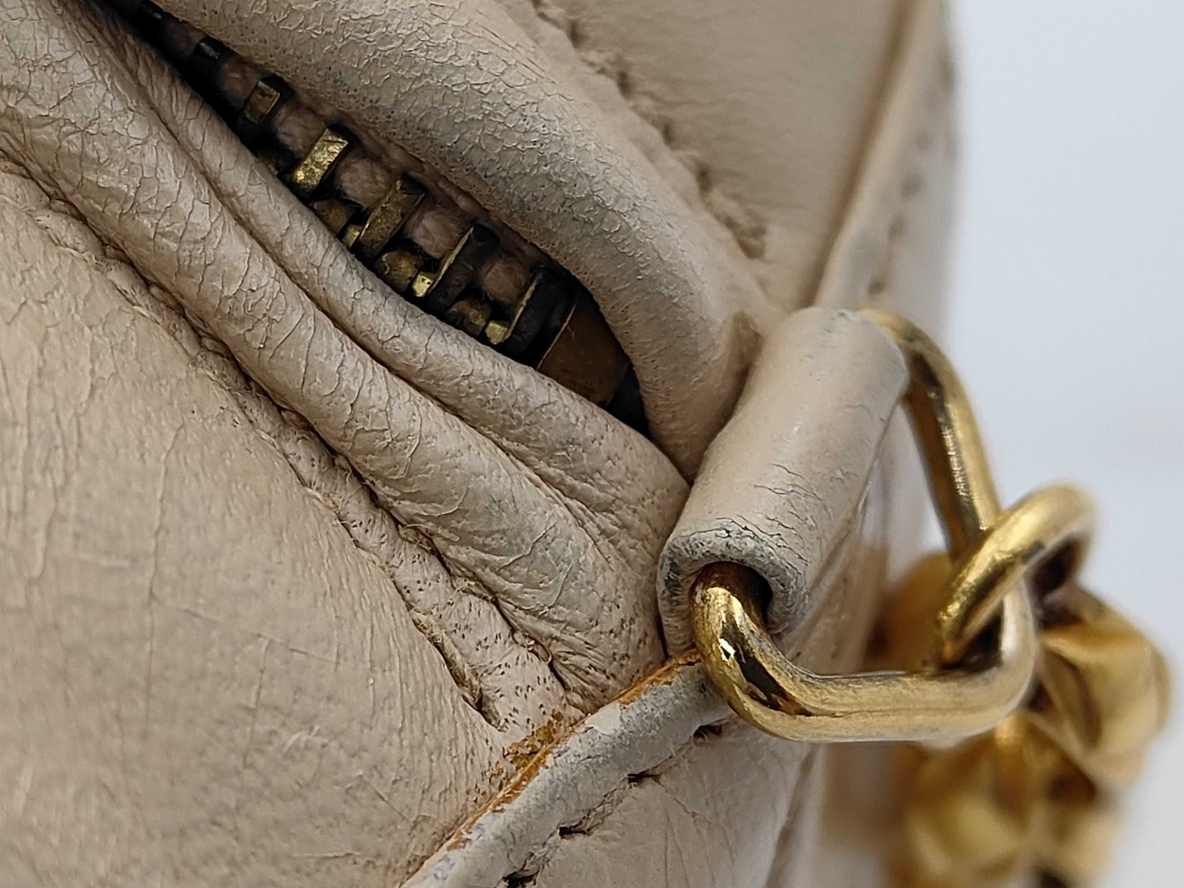 Bias Stitch Fringe Shoulder Bag, Beige, Gold Hardware, Series 2 — view 7