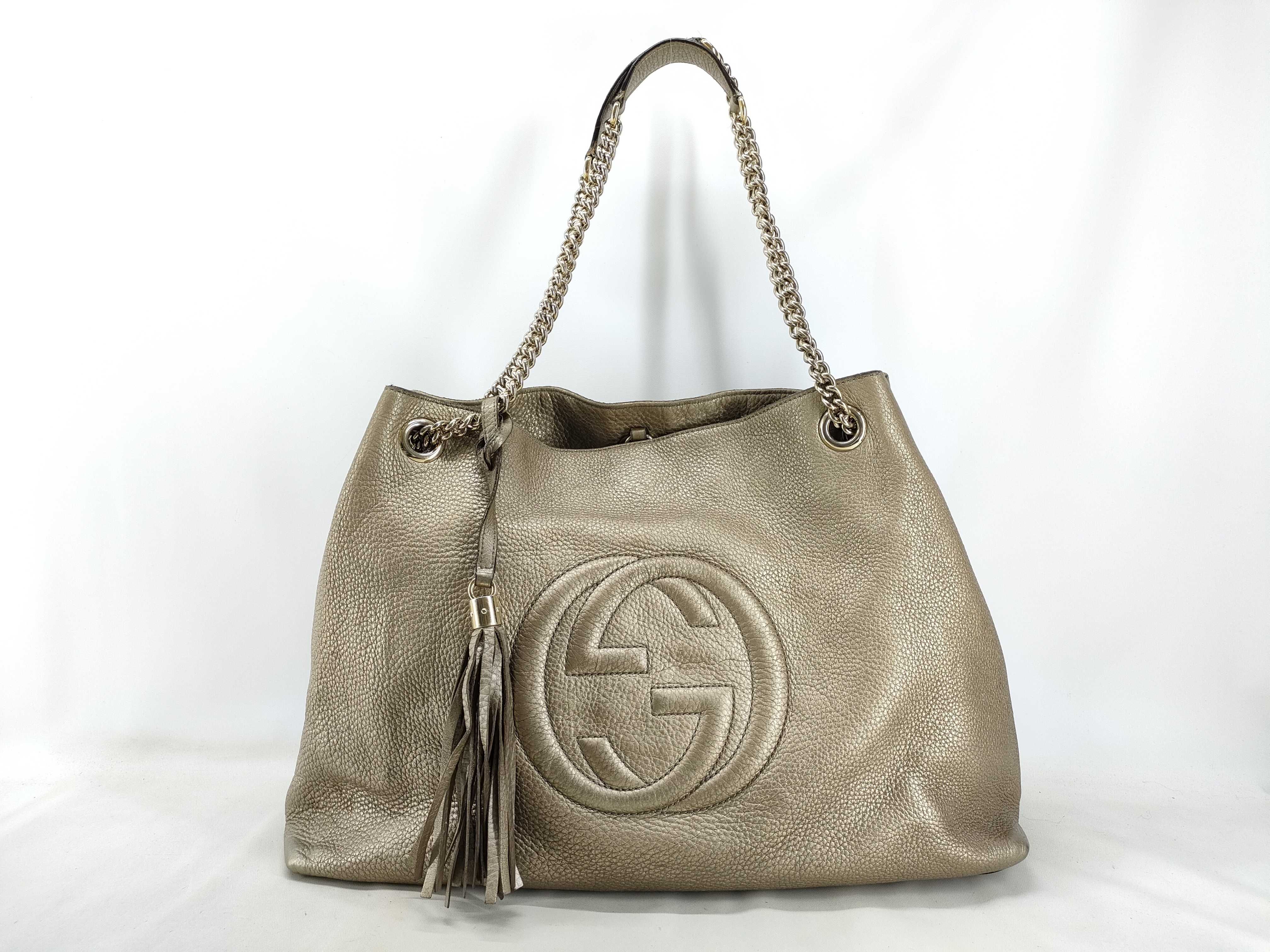 Soho Gucci Soho Fringe Leather Chain Tote Bag