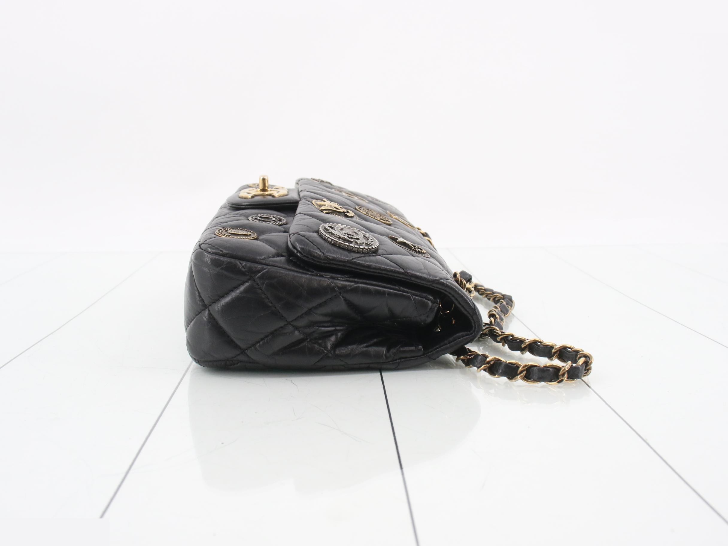 Matelassé Leather Medallion Double Chain Shoulder Bag — view 3