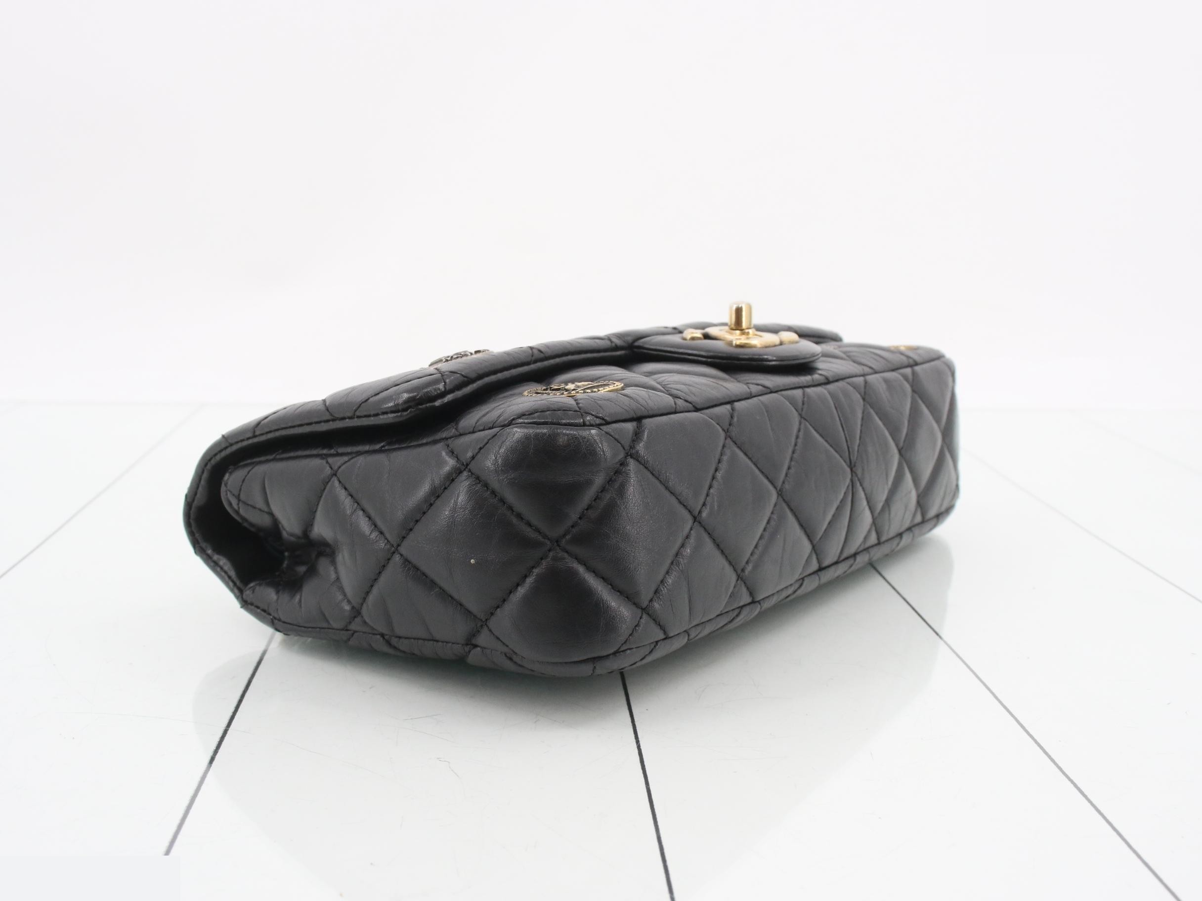 Matelassé Leather Medallion Double Chain Shoulder Bag — view 5