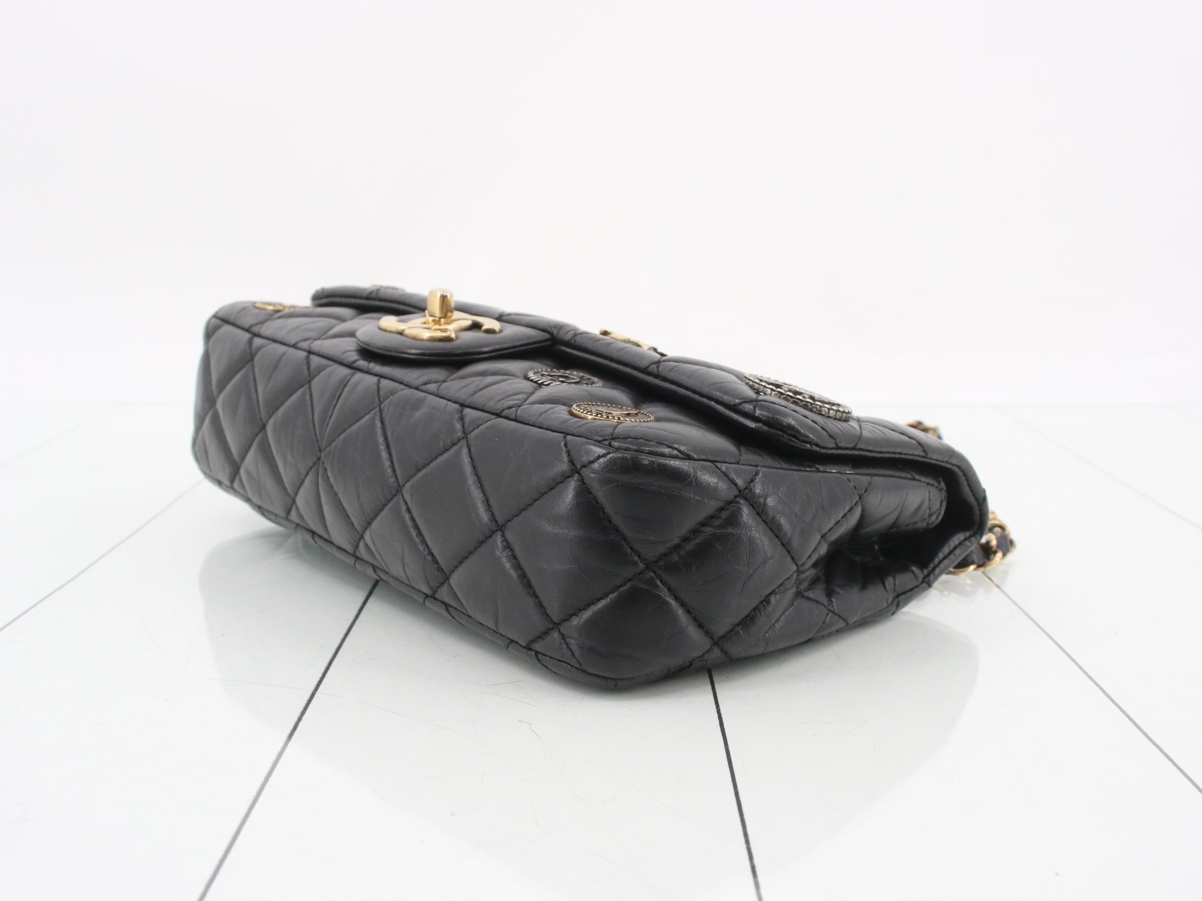 Matelassé Leather Medallion Double Chain Shoulder Bag — view 6