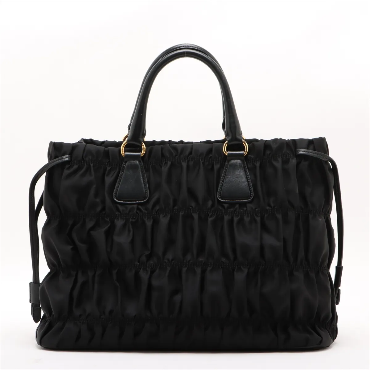 Tessuto Gaufre Nylon x Leather Tote Bag Black B1788M Bearer Guarantee — view 2