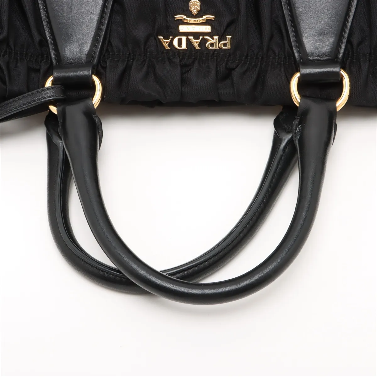 Tessuto Gaufre Nylon x Leather Tote Bag Black B1788M Bearer Guarantee — view 5
