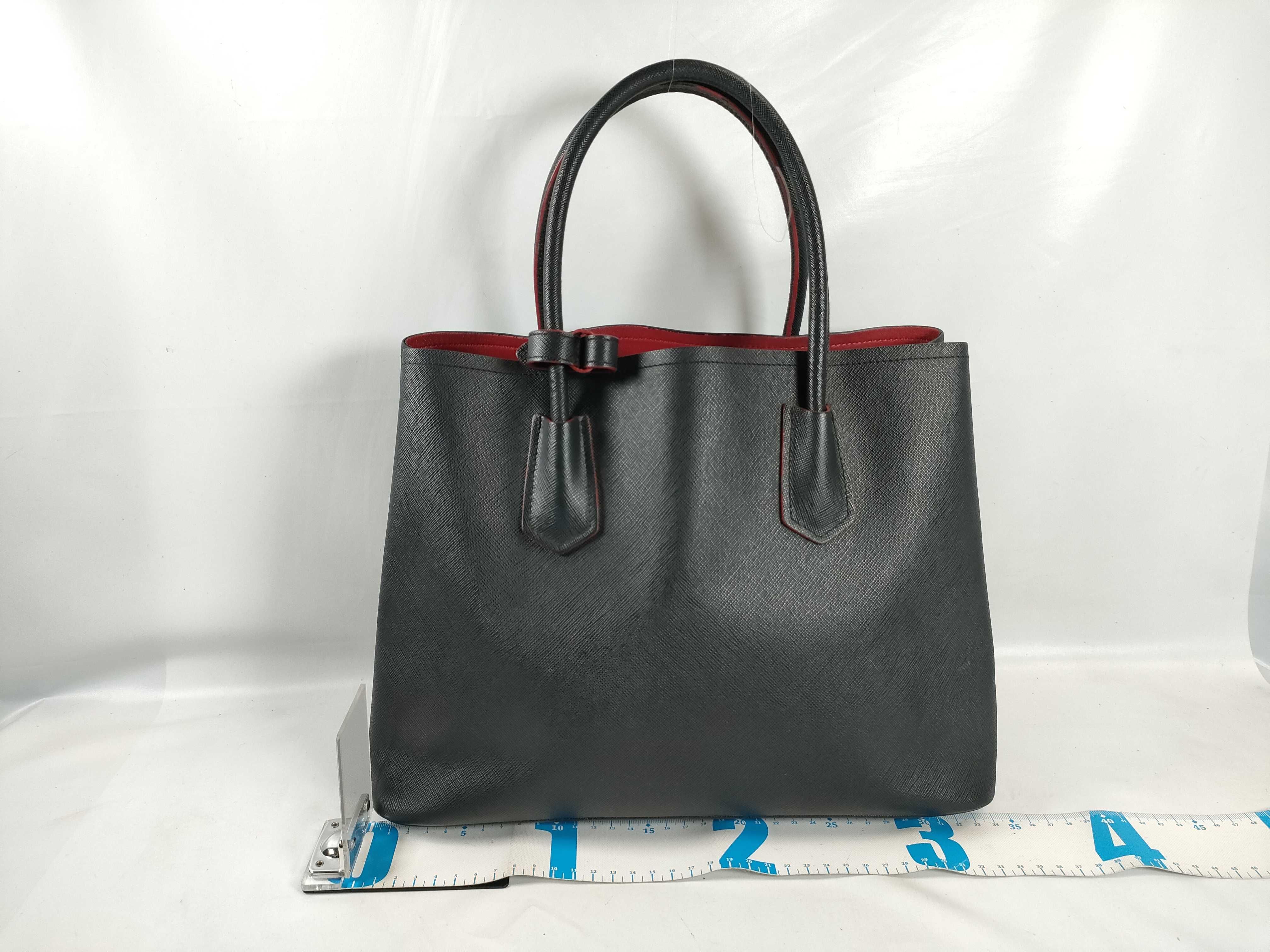 SG- Saffiano Cuir Leather 2-Way Tote Bag Black 1BG887 Tote Bag — view 2