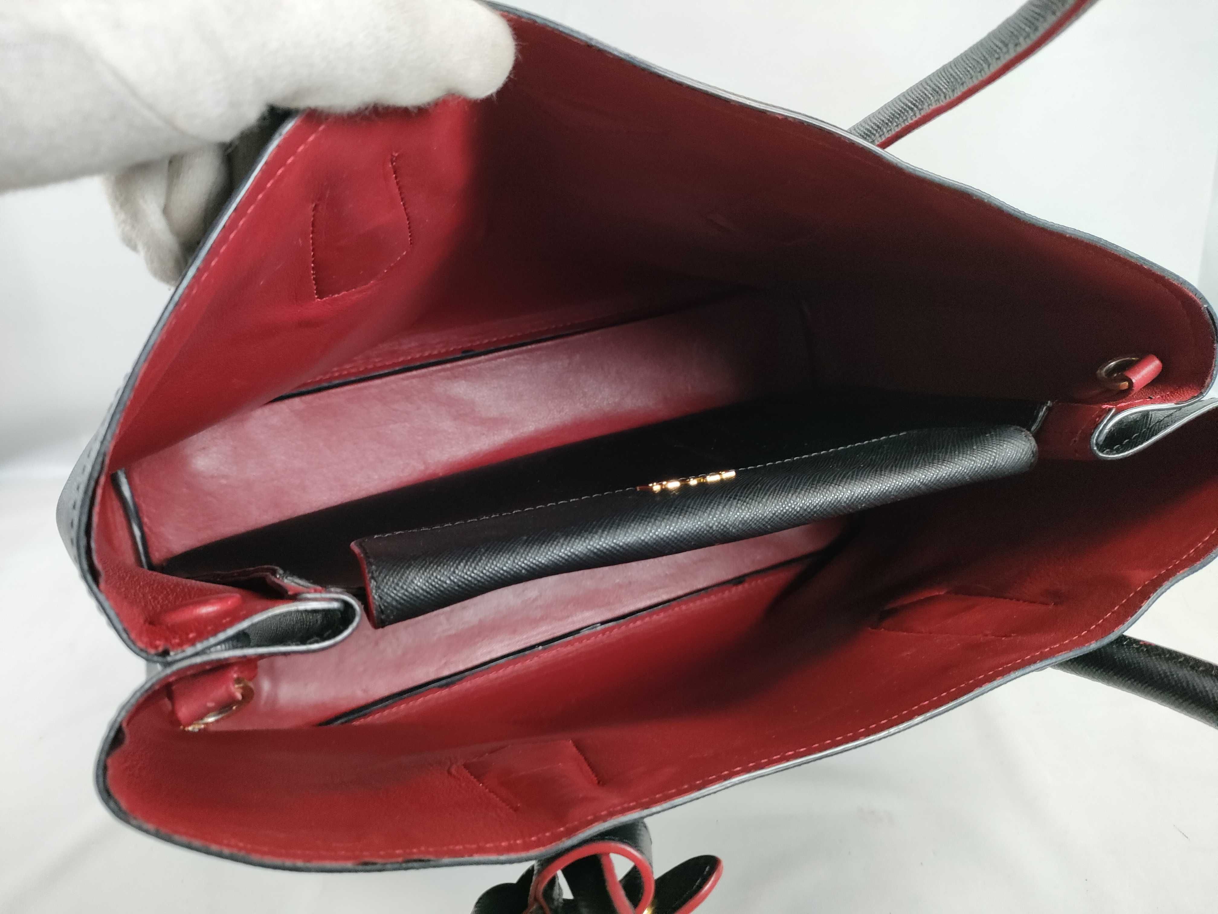 SG- Saffiano Cuir Leather 2-Way Tote Bag Black 1BG887 Tote Bag — view 8