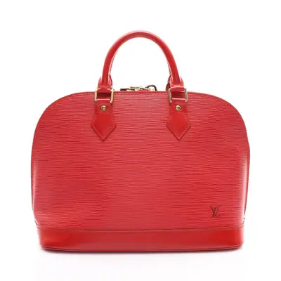 Alma Handbag Epi Leather Red M 52147 (no Key)