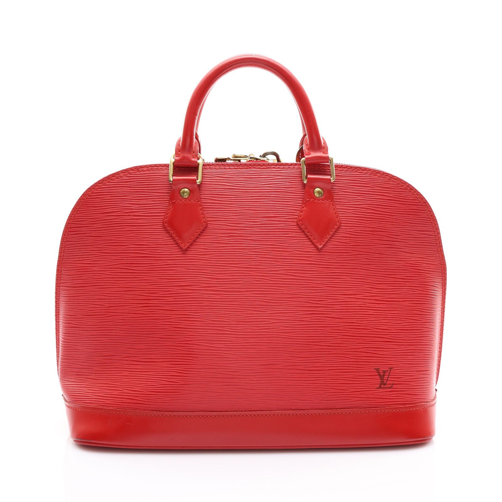 Alma Handbag Epi Leather Red M 52147 (no Key)