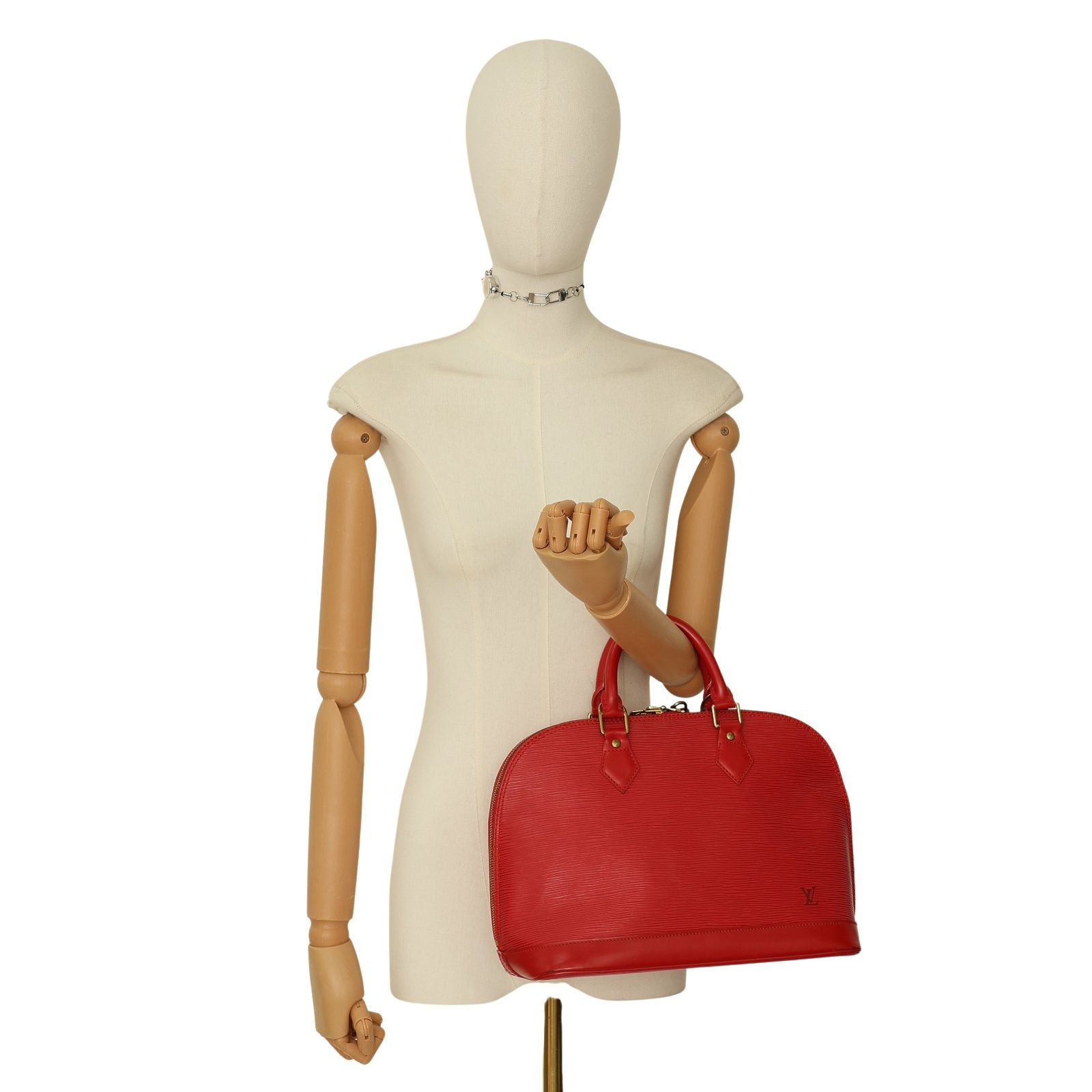 Alma Handbag Epi Leather Red M 52147 (no Key) — view 8