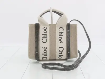 Woody Mini Canvas x Leather 2-Way Handbag