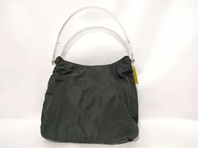 Nylon One-Shoulder Bag with Plastic Handle
