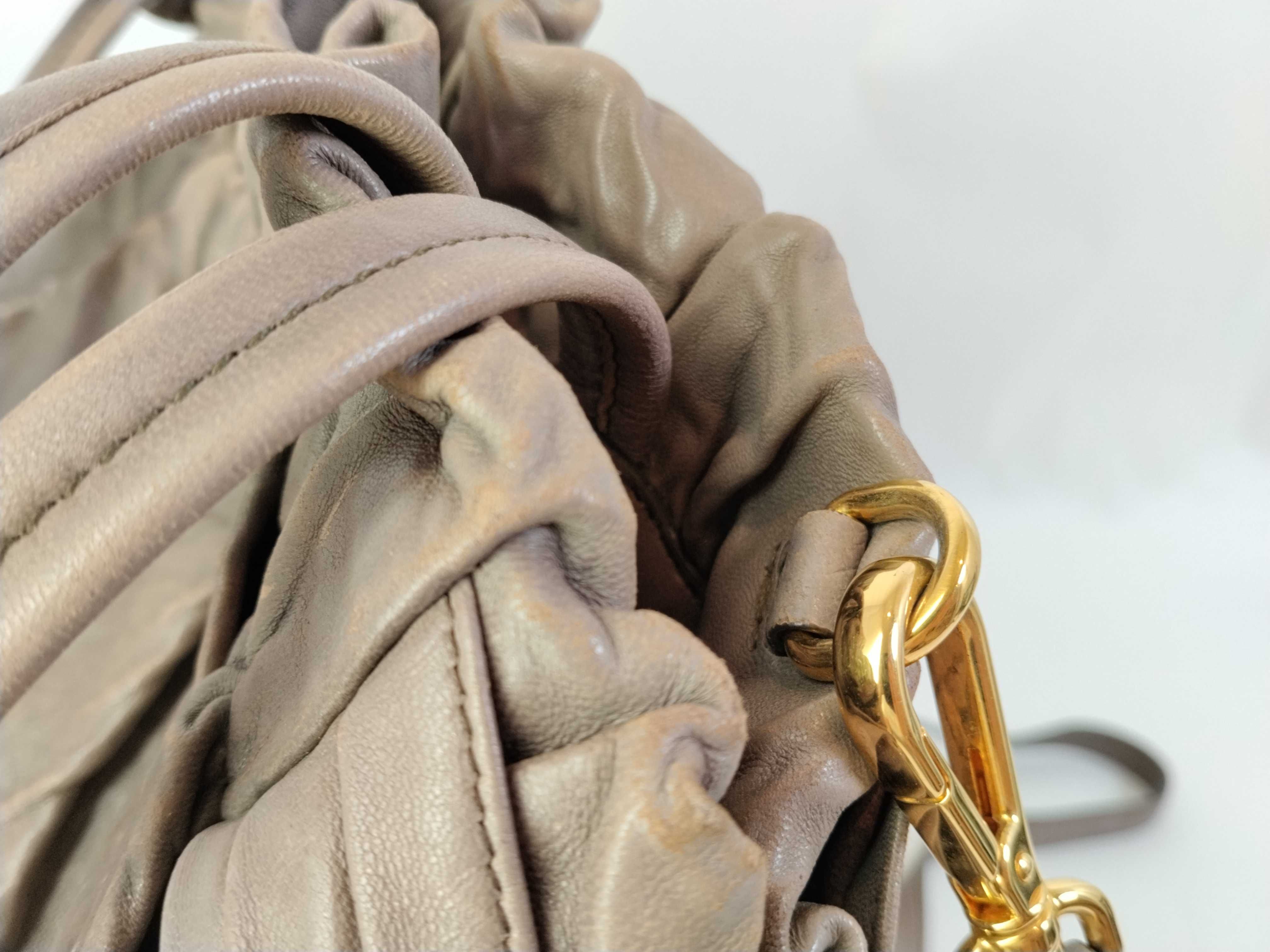 Side Ribbon Nappa Wrinkle Shoulder Bag (Handbag) — view 7
