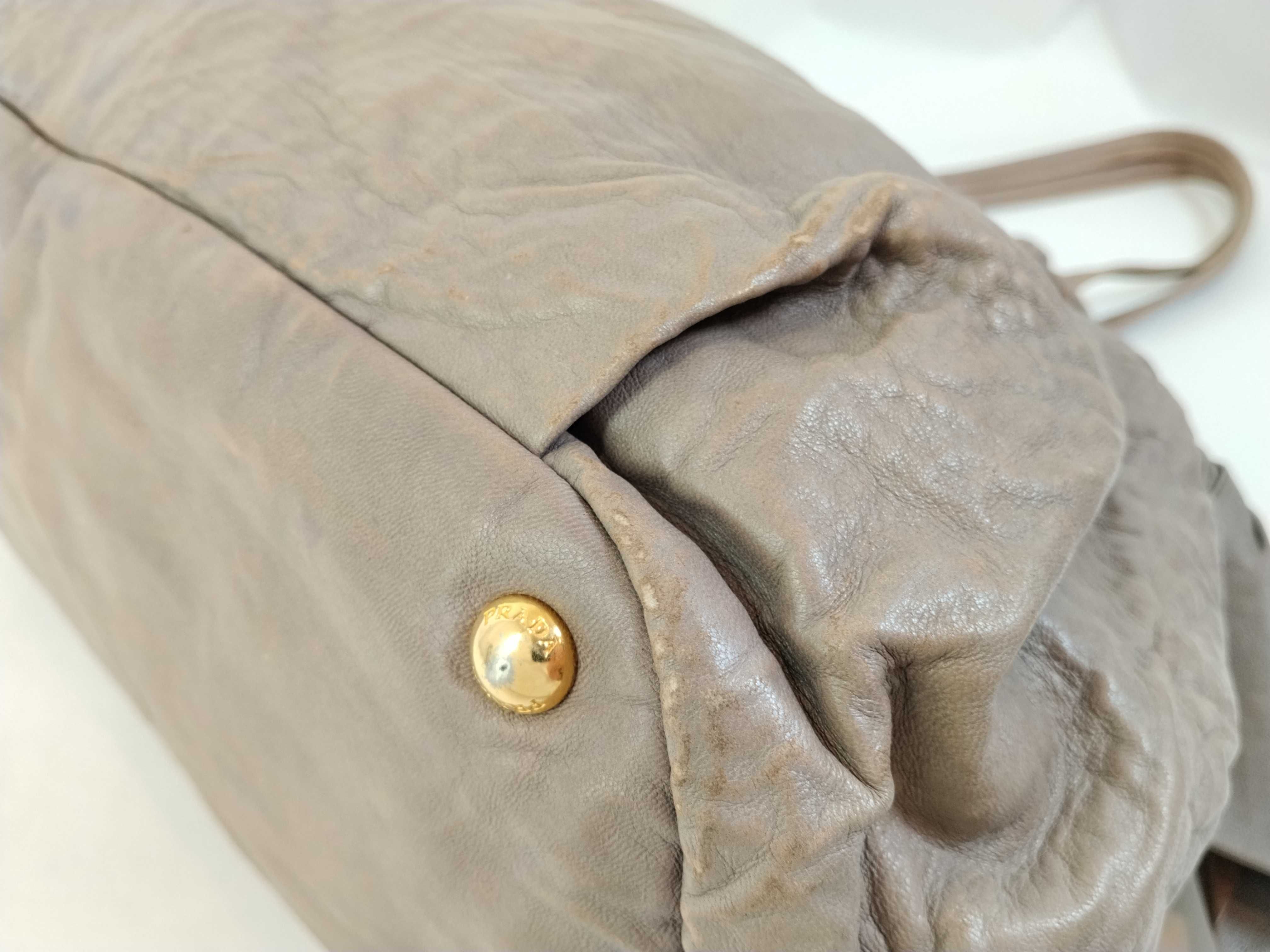 Side Ribbon Nappa Wrinkle Shoulder Bag (Handbag) — view 8