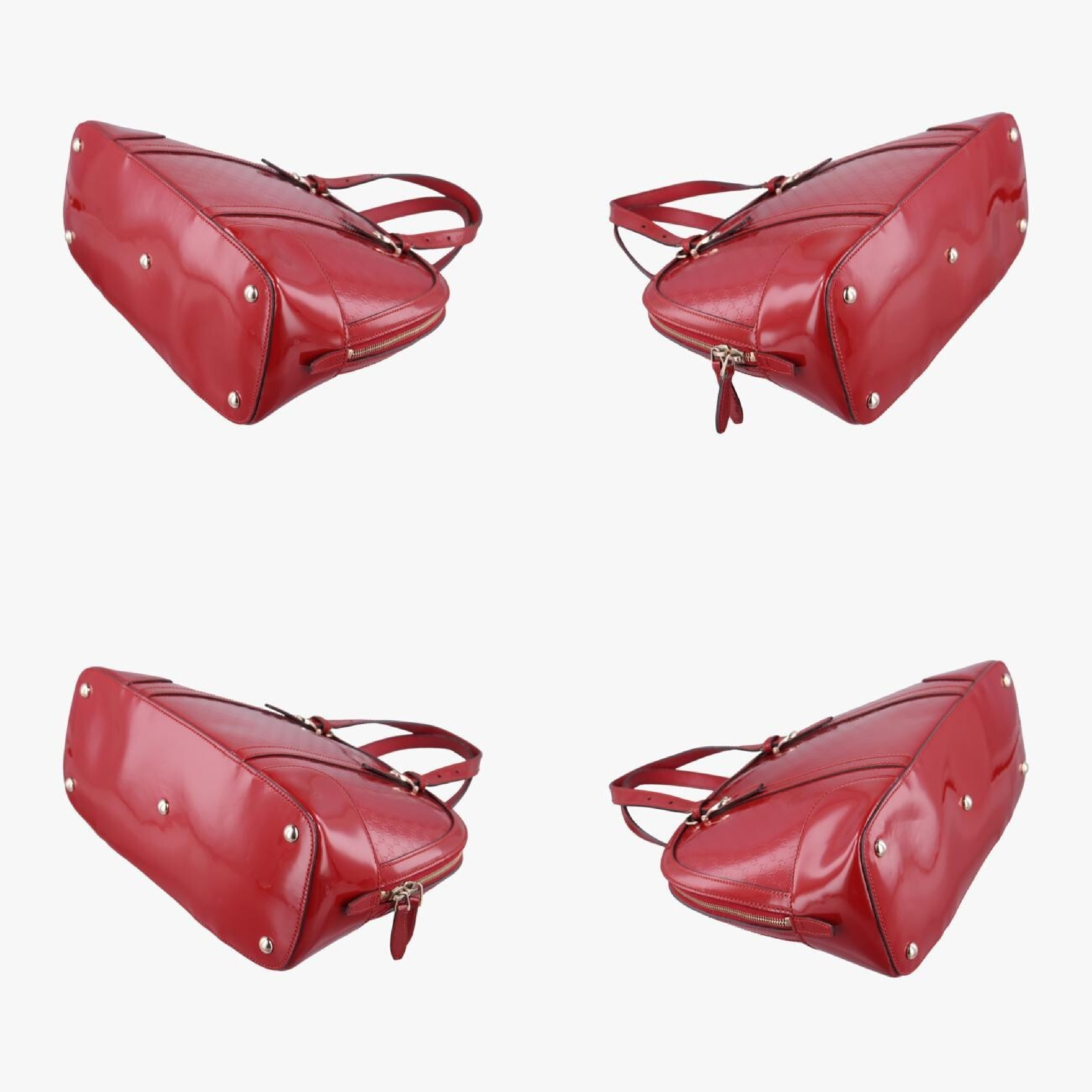 Microguccissima Red Patent Leather Handbag 309617 C014370431 — view 4