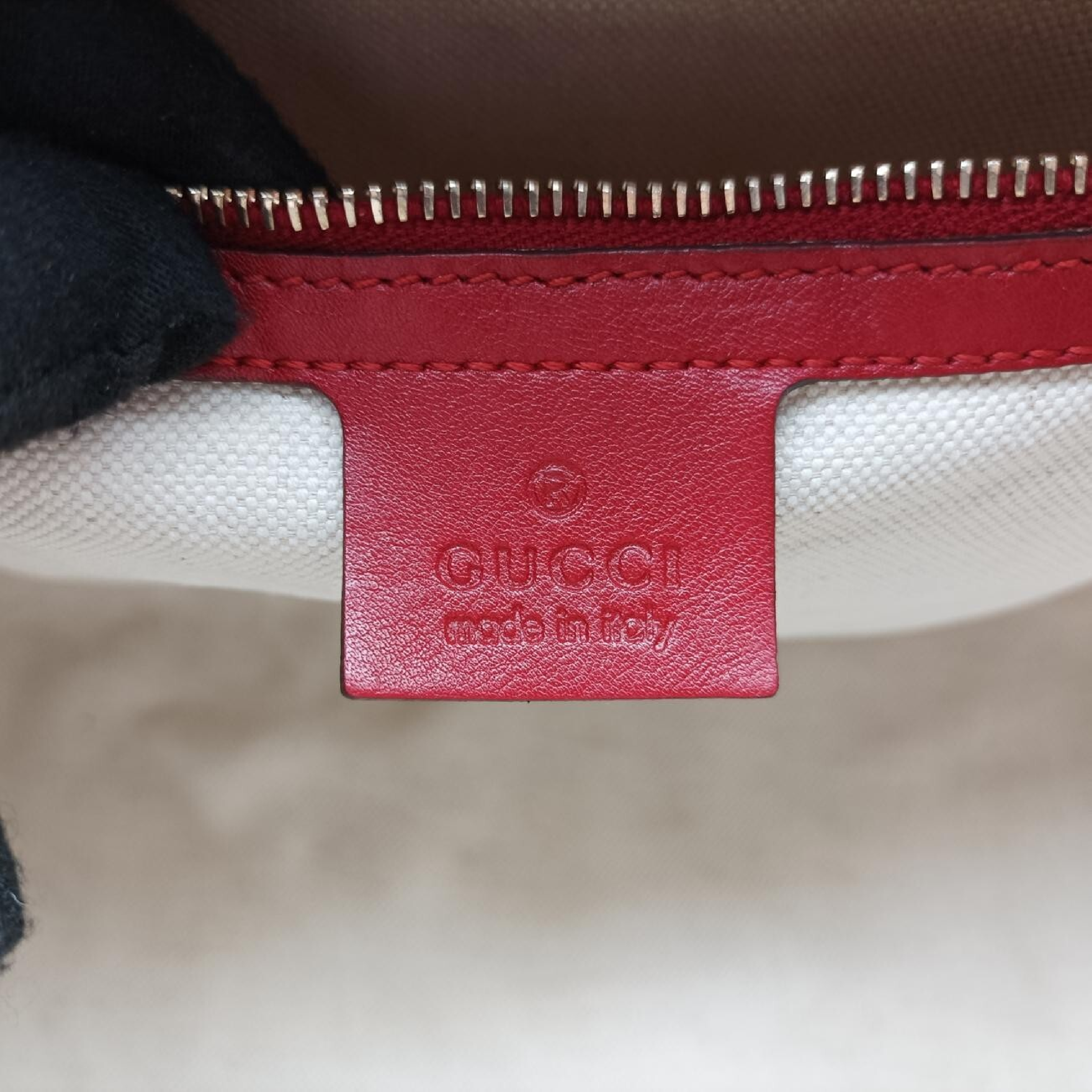 Microguccissima Red Patent Leather Handbag 309617 C014370431 — view 7