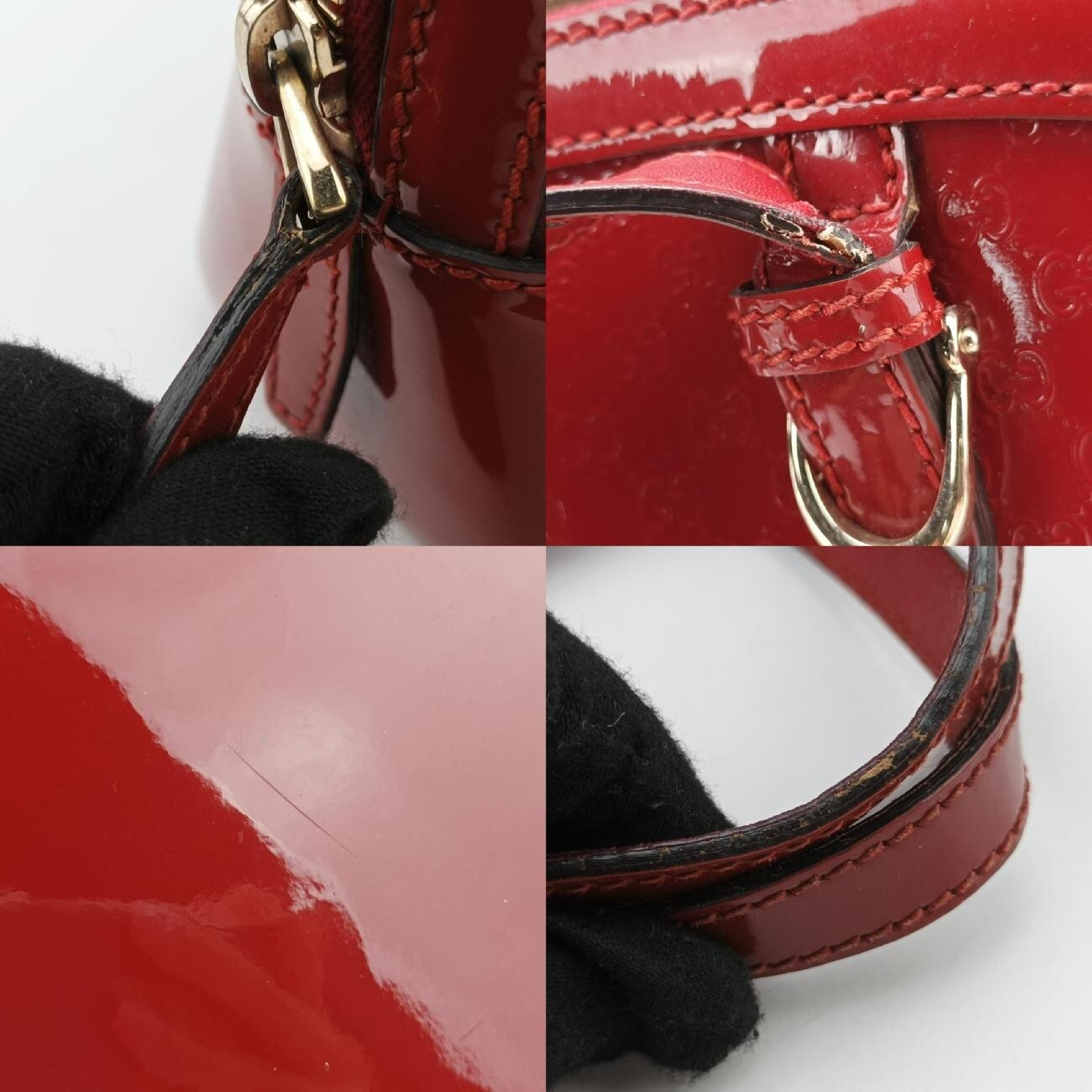 Microguccissima Red Patent Leather Handbag 309617 C014370431 — view 9