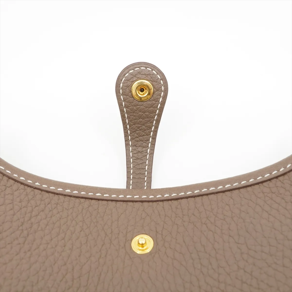 Evelyne 1 TPM Taurillon Clemence Shoulder Bag, Etoupe, Gold Hardware, Z: 2021, Dust bag included. — view 10
