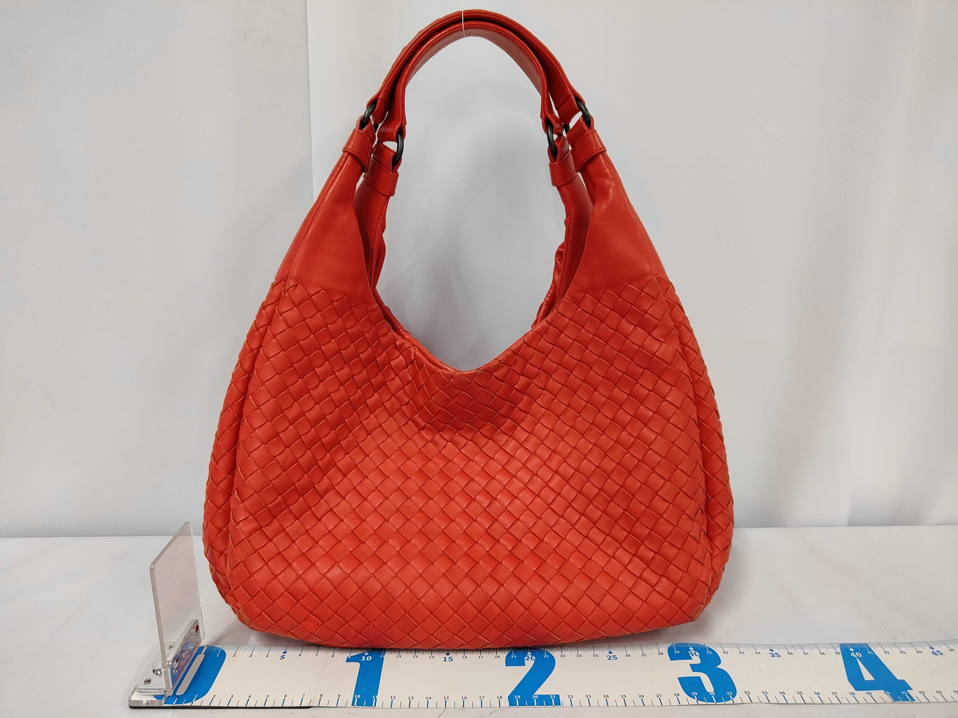 Intrecciato Hobo Red Handbag — view 2