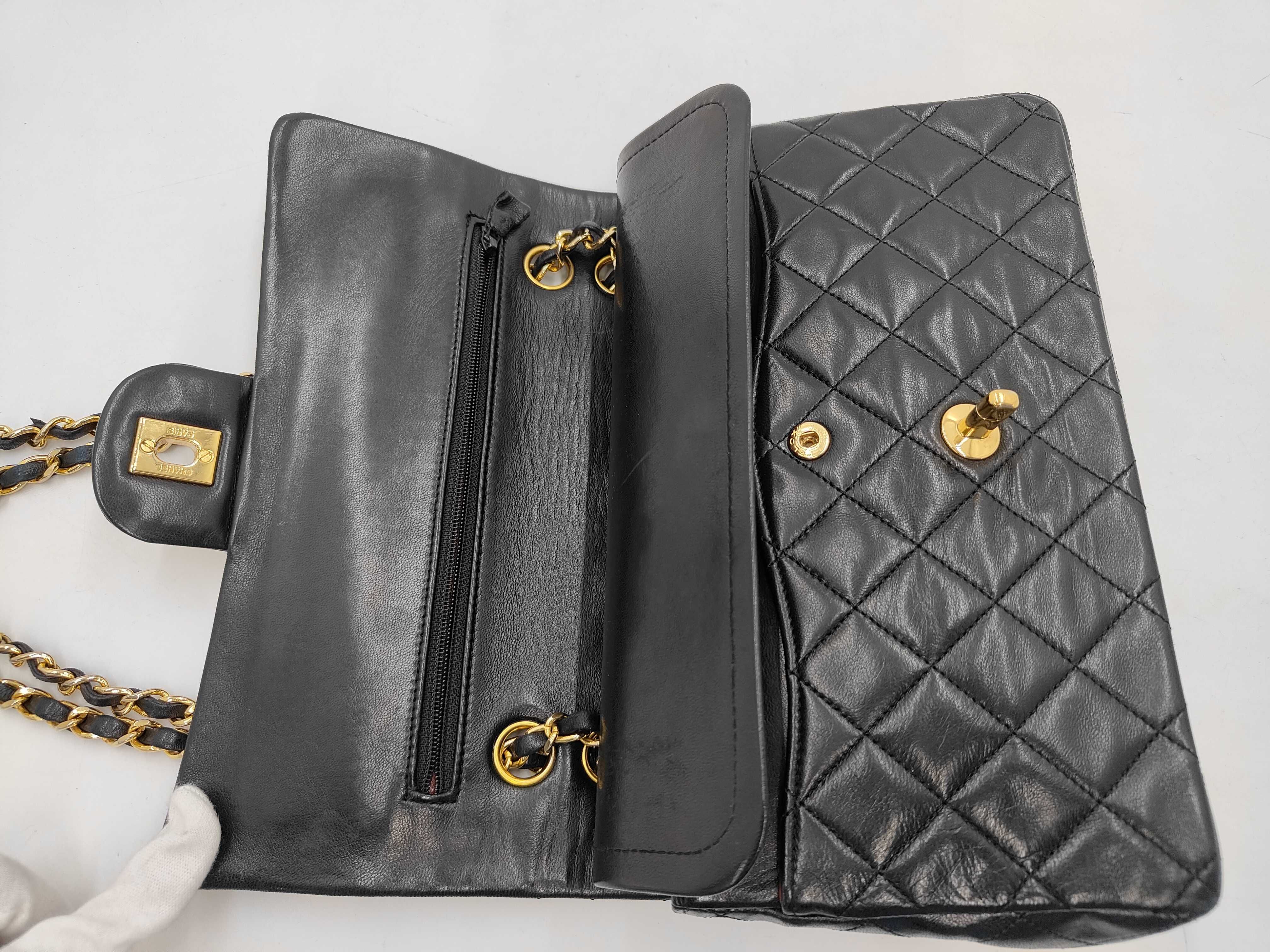 Matelassé Double Flap 25 Lambskin Leather Bag with Gold Hardware, Black, Series 1, Chain Strap [Stamp Included] Shoulder Bag — view 8