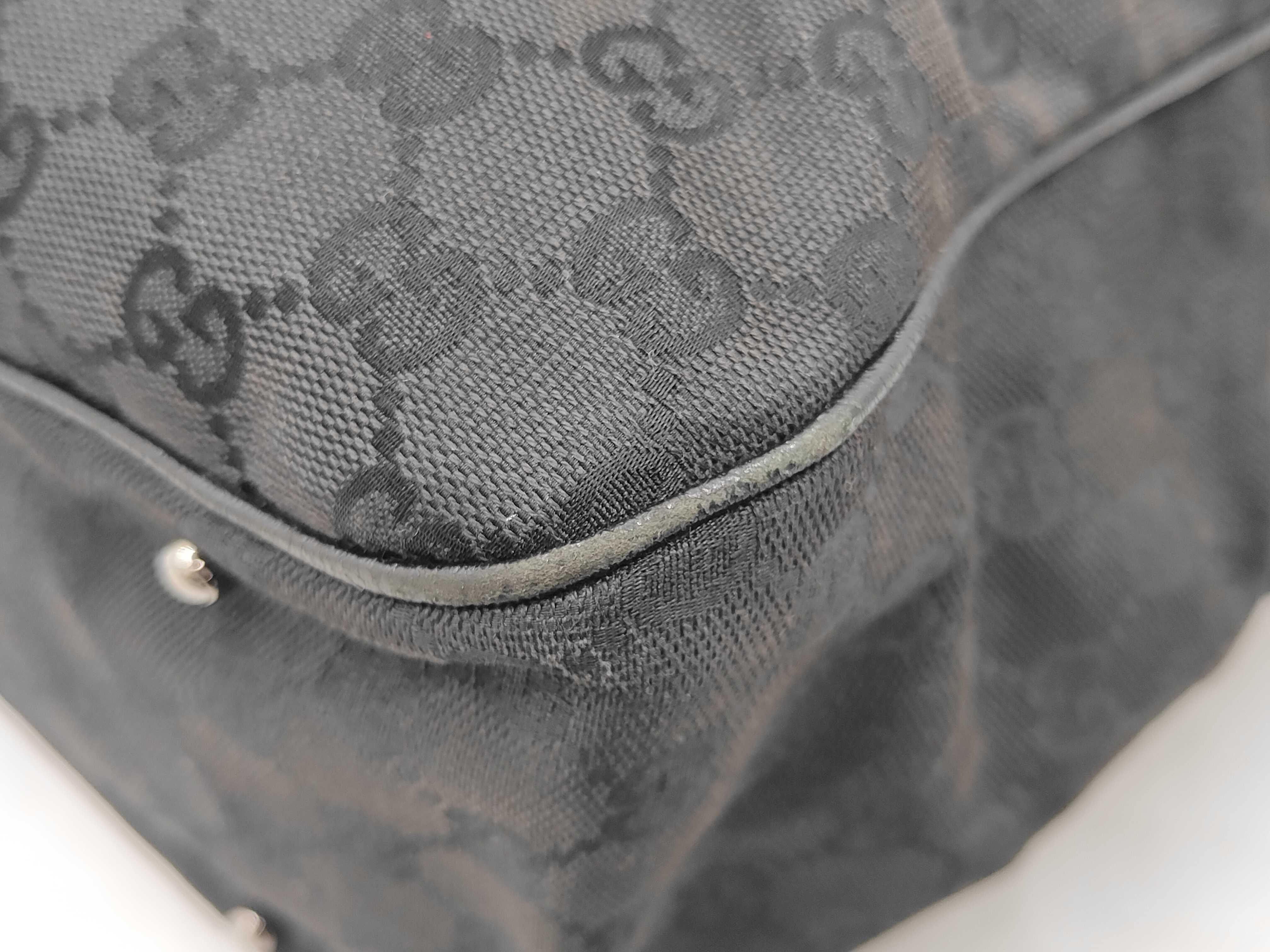 GG Canvas Tote Bag, Gucci Tote Bag, GG Canvas Leather Logo Ring, Black Tote Bag — view 6
