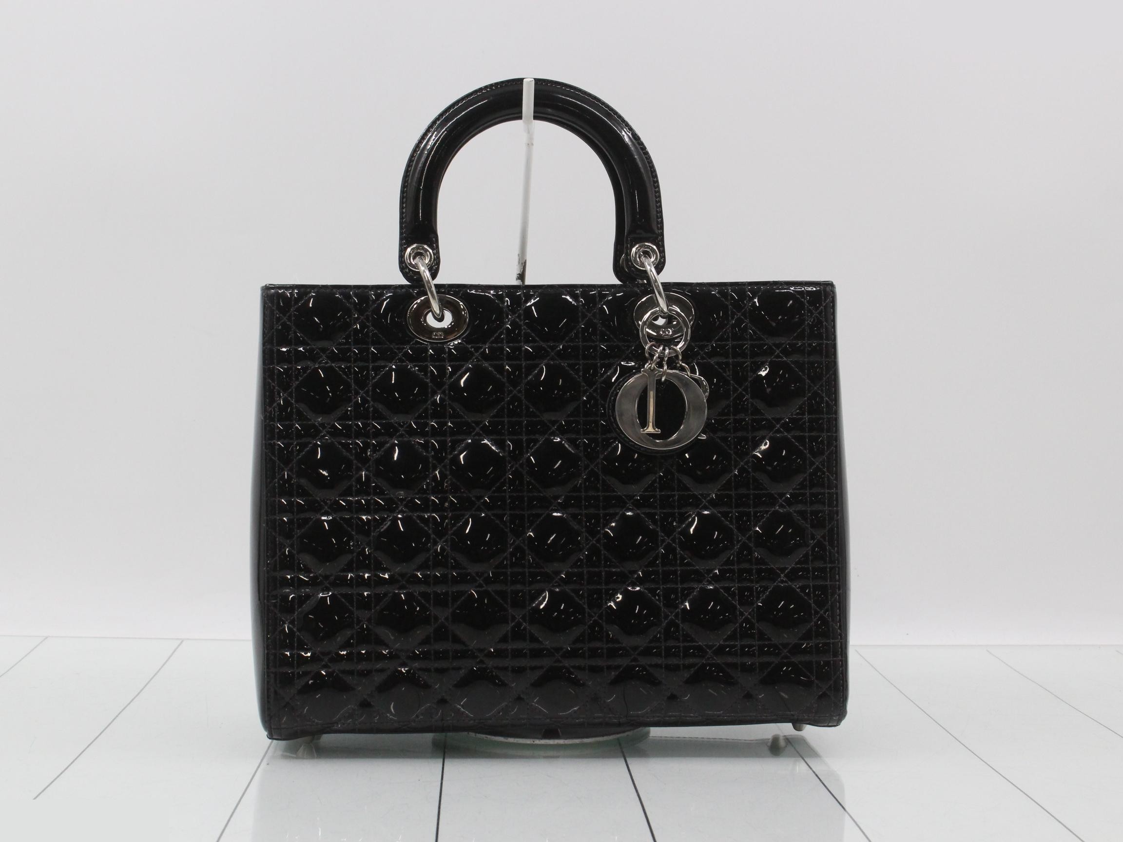 Lady Dior Cannage 2-Way Black Shoulder/Handbag