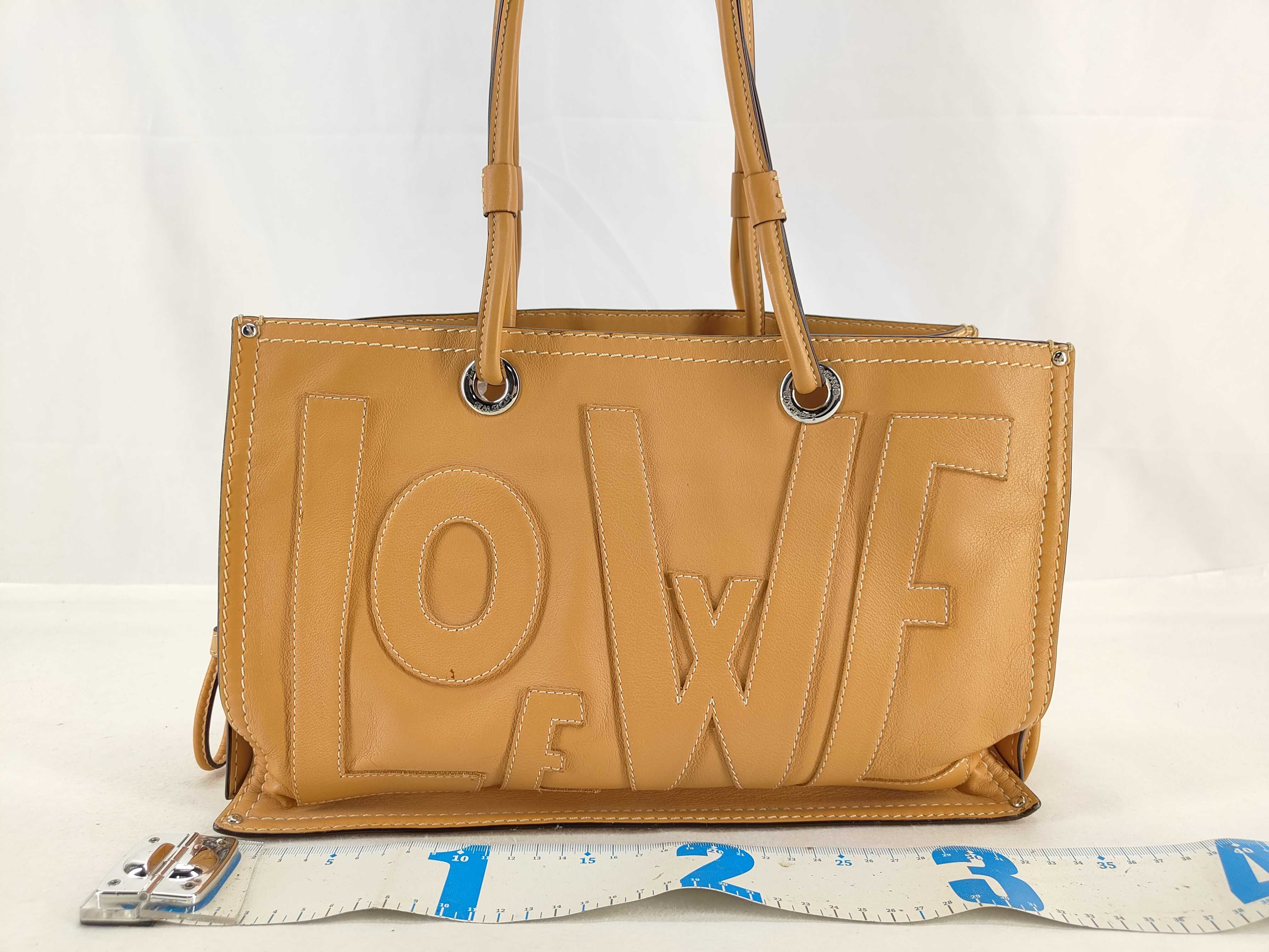 Shopper Tote Anagram Leather Tote Bag Camel Tote Bag — view 2