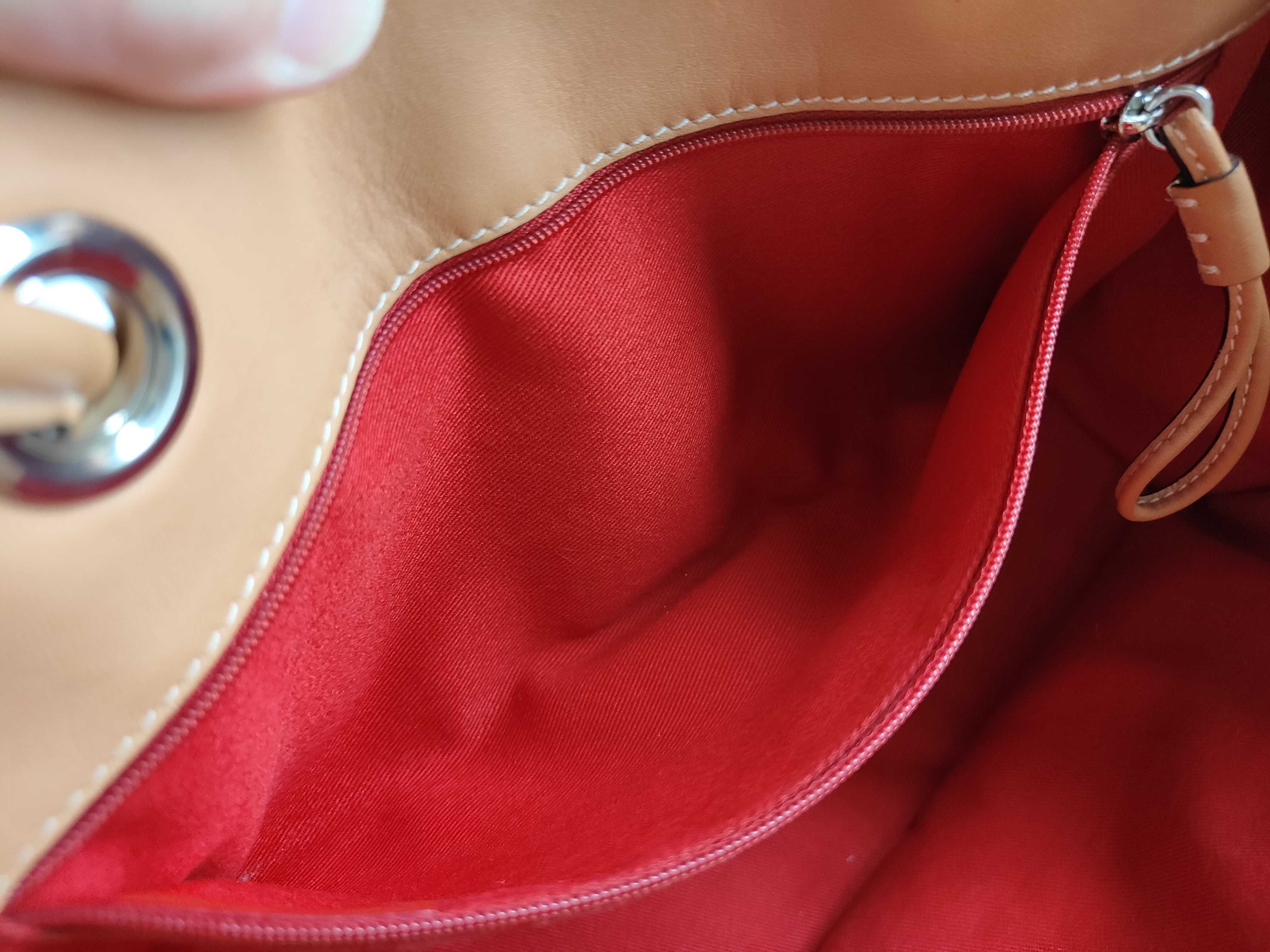Shopper Tote Anagram Leather Tote Bag Camel Tote Bag — view 11