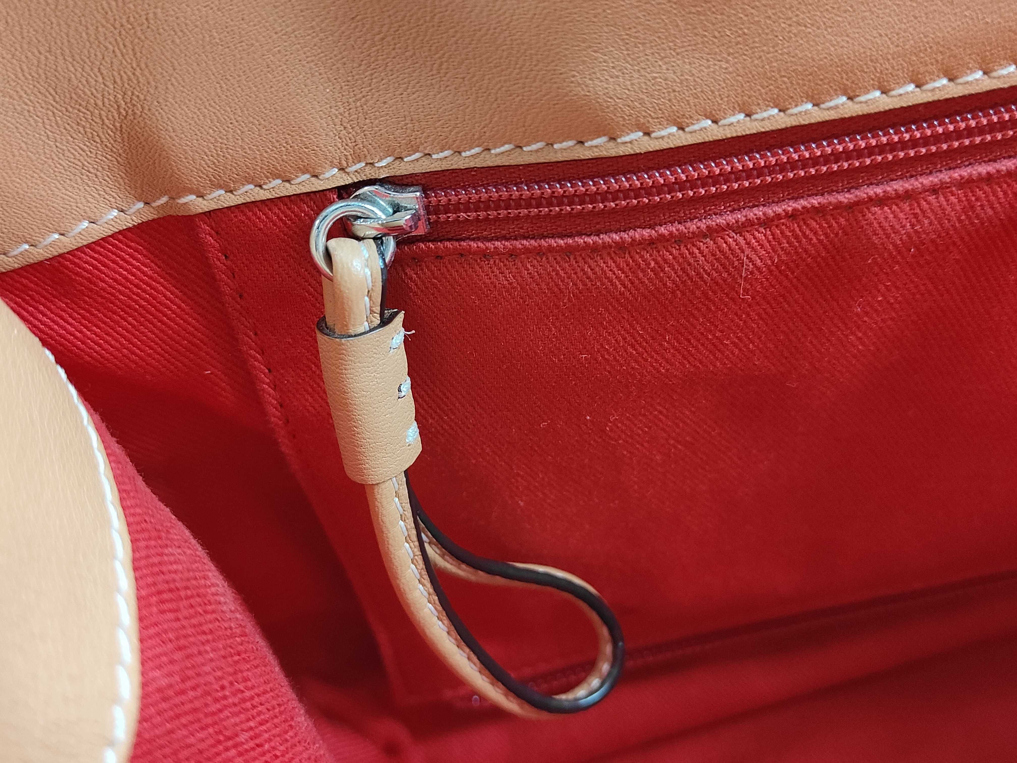 Shopper Tote Anagram Leather Tote Bag Camel Tote Bag — view 12